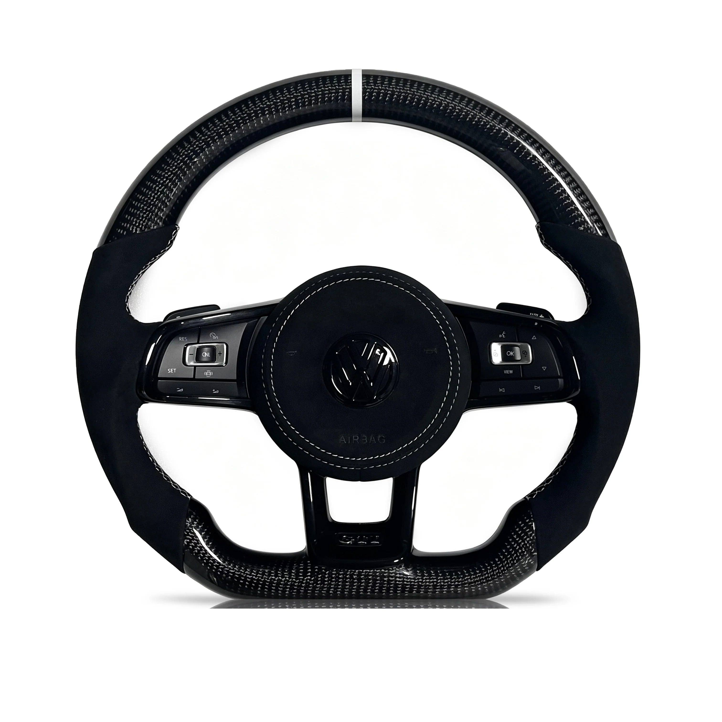 Steering wheel on a clean white background
