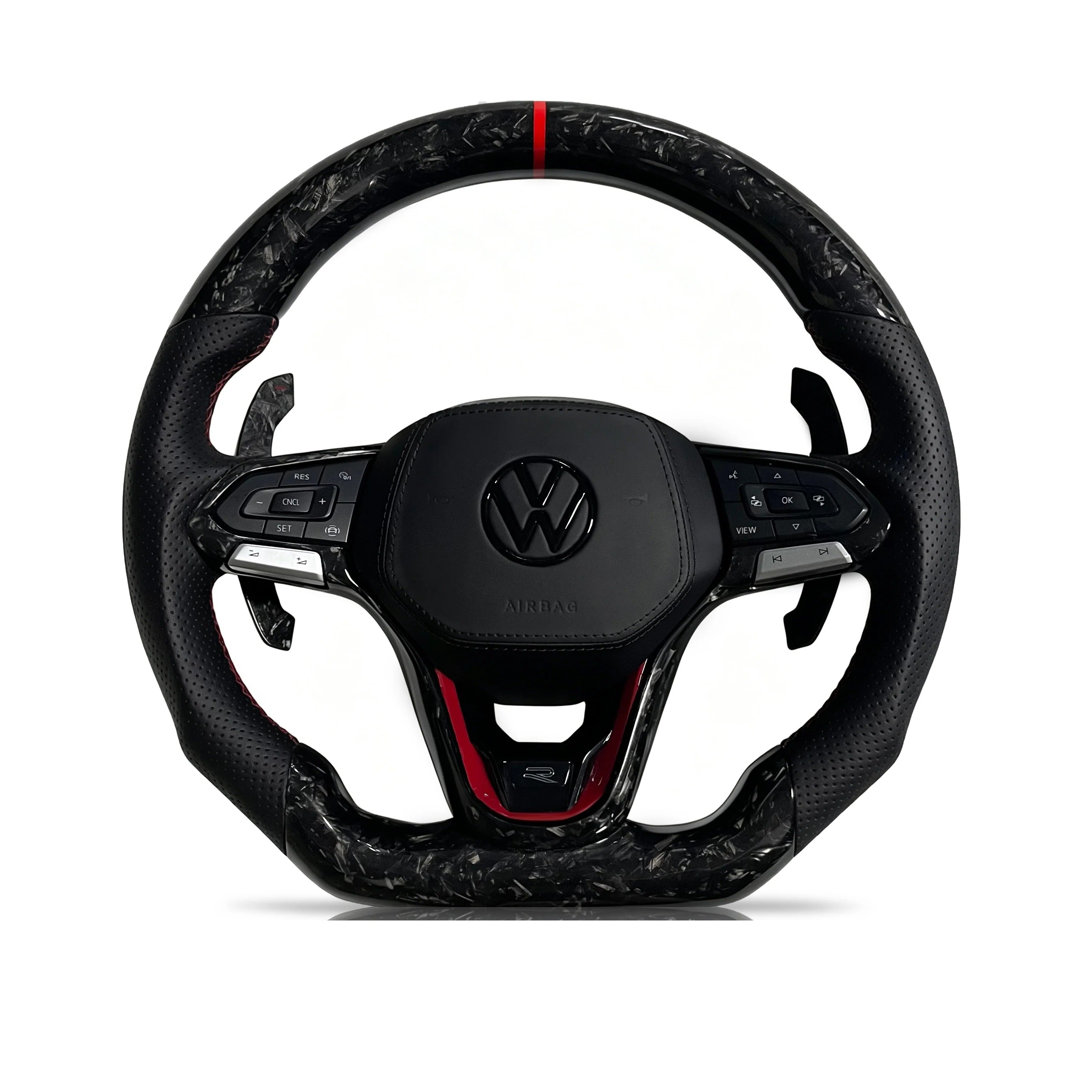 Steering wheel on a clean white background