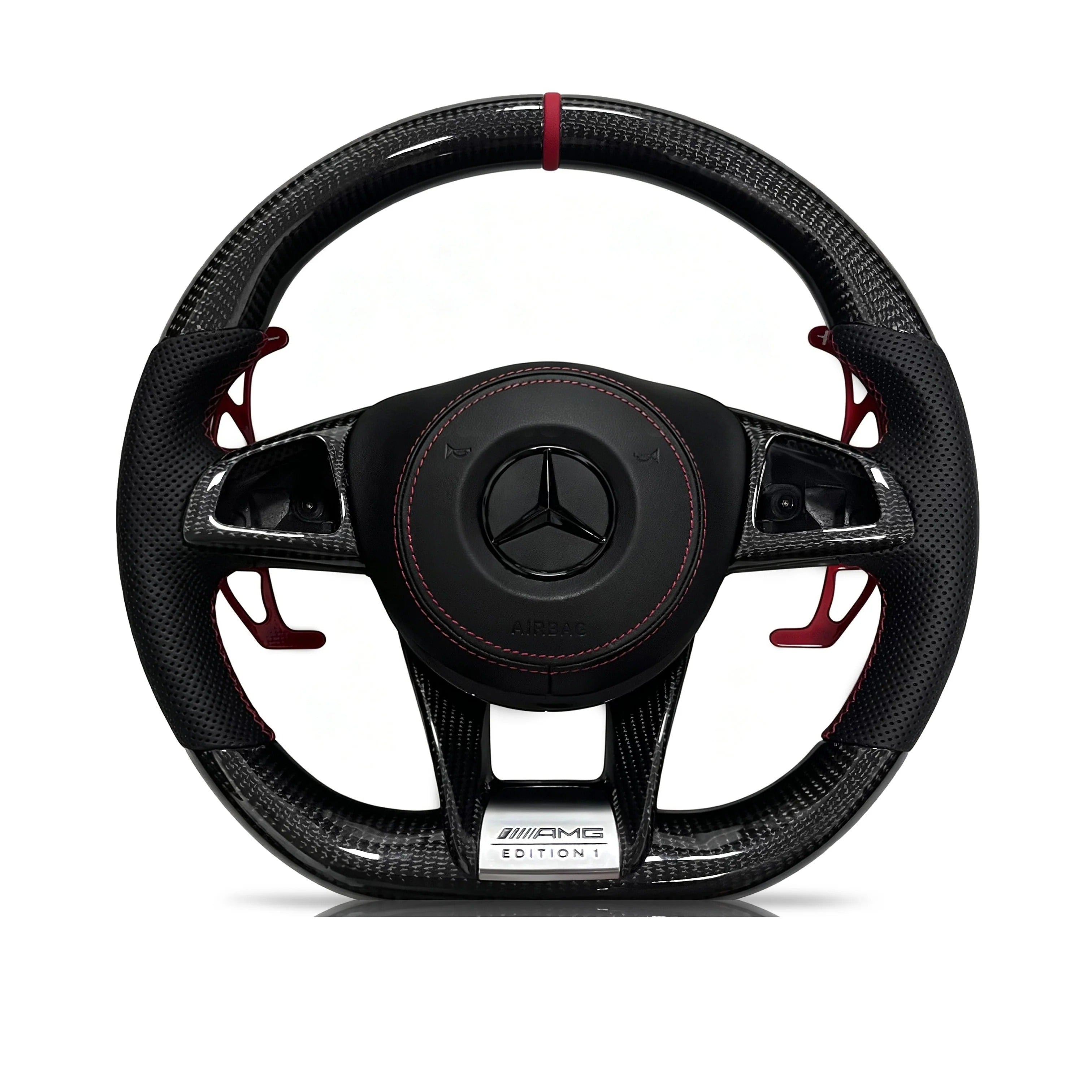 Steering wheel on a clean white background