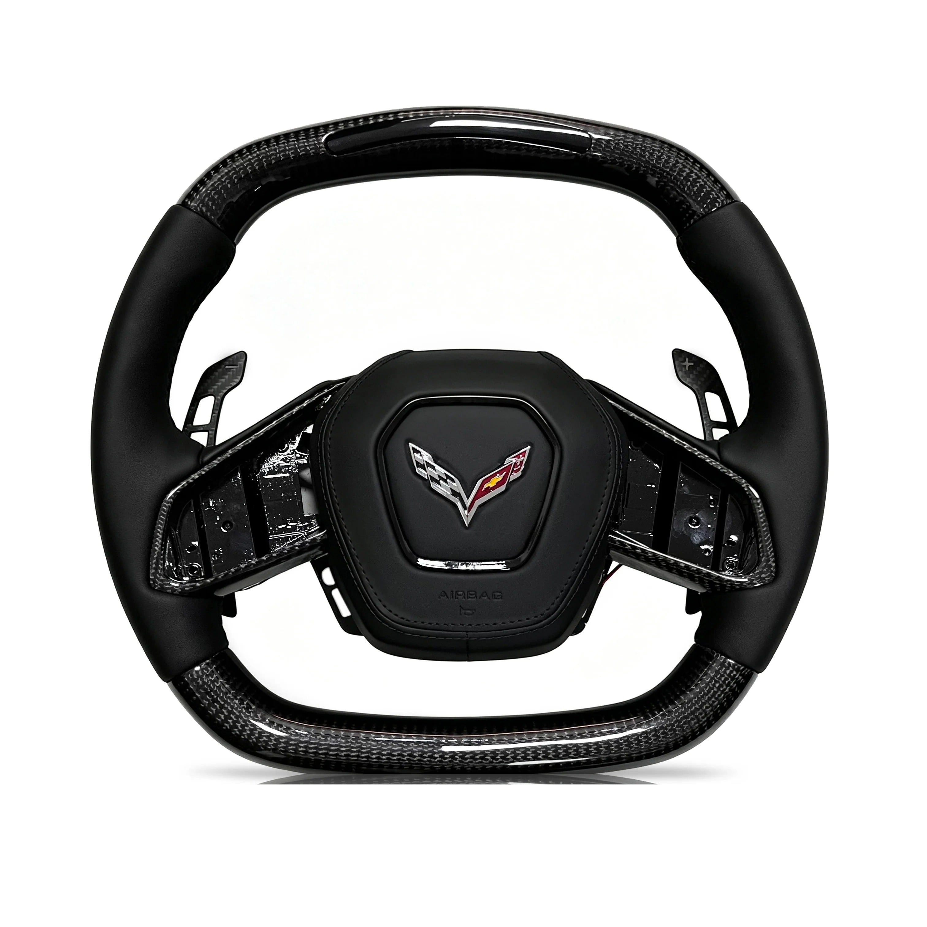 Steering wheel on a clean white background