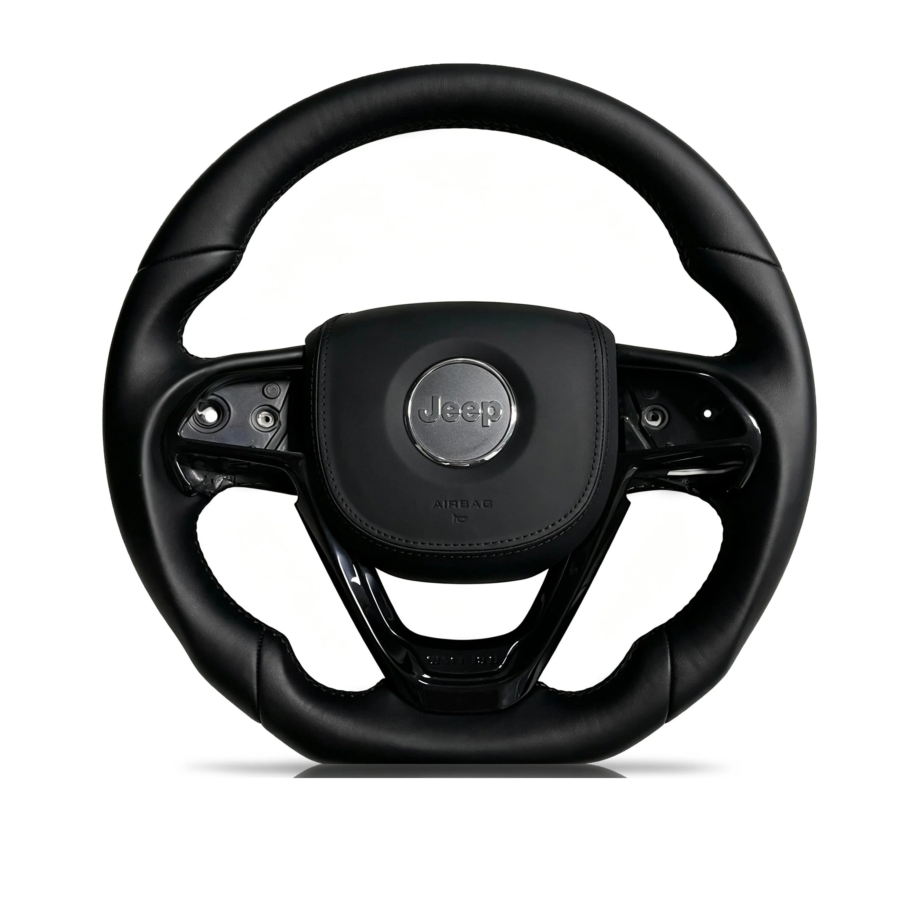 Steering wheel on a clean white background