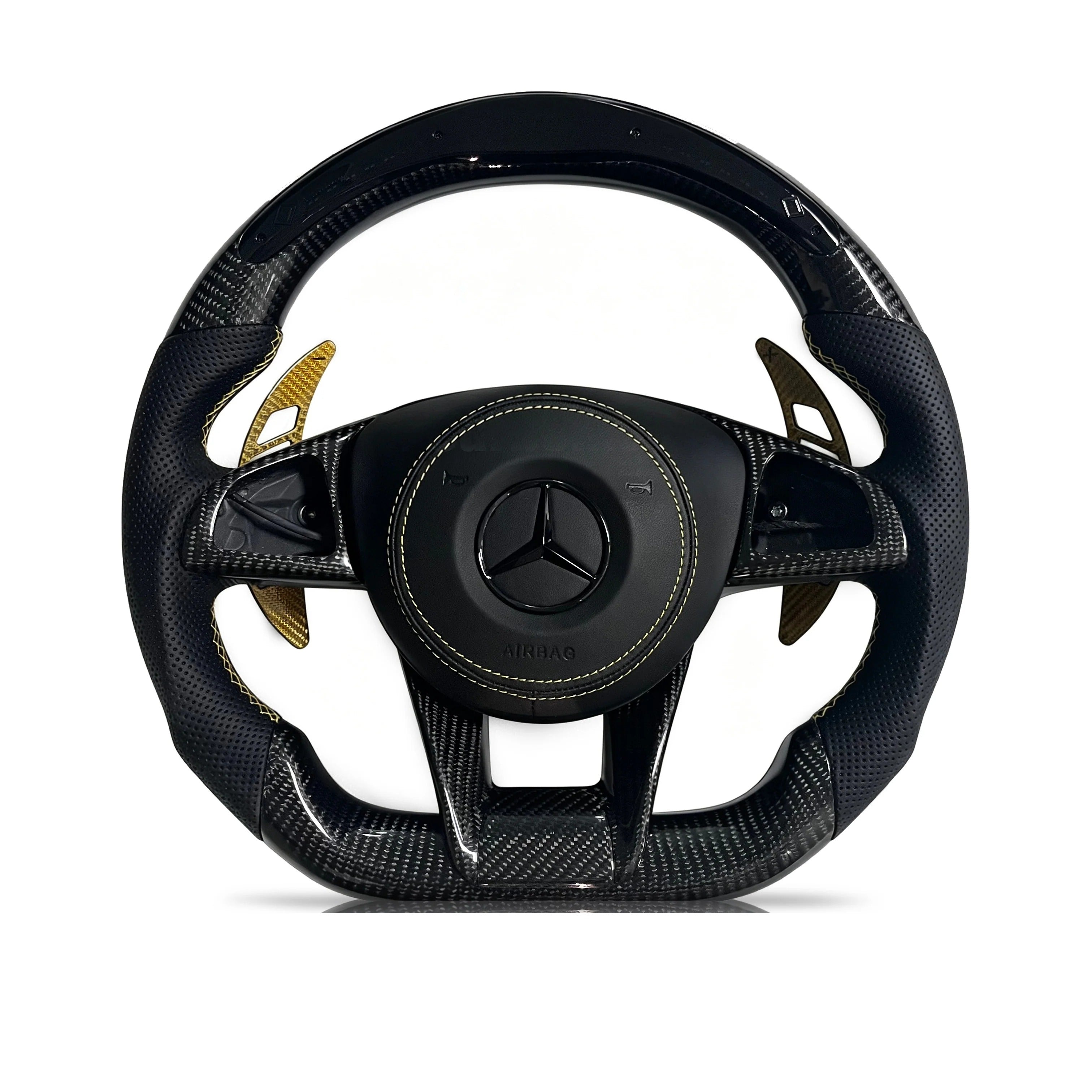 Steering wheel on a clean white background