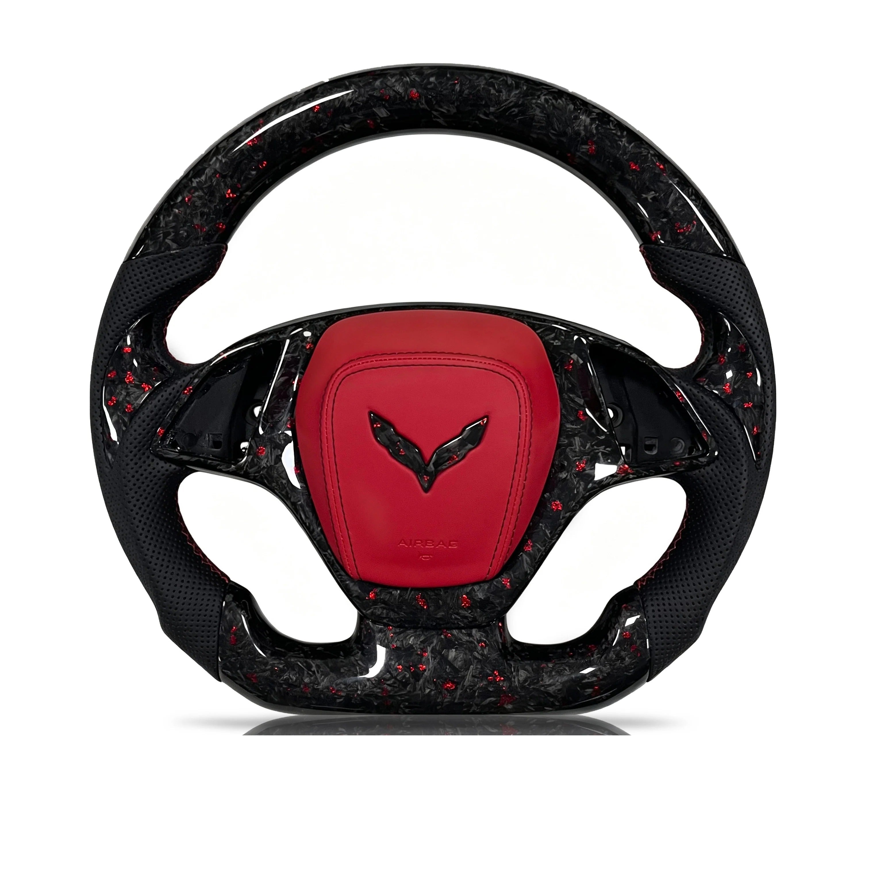 Steering wheel on a clean white background