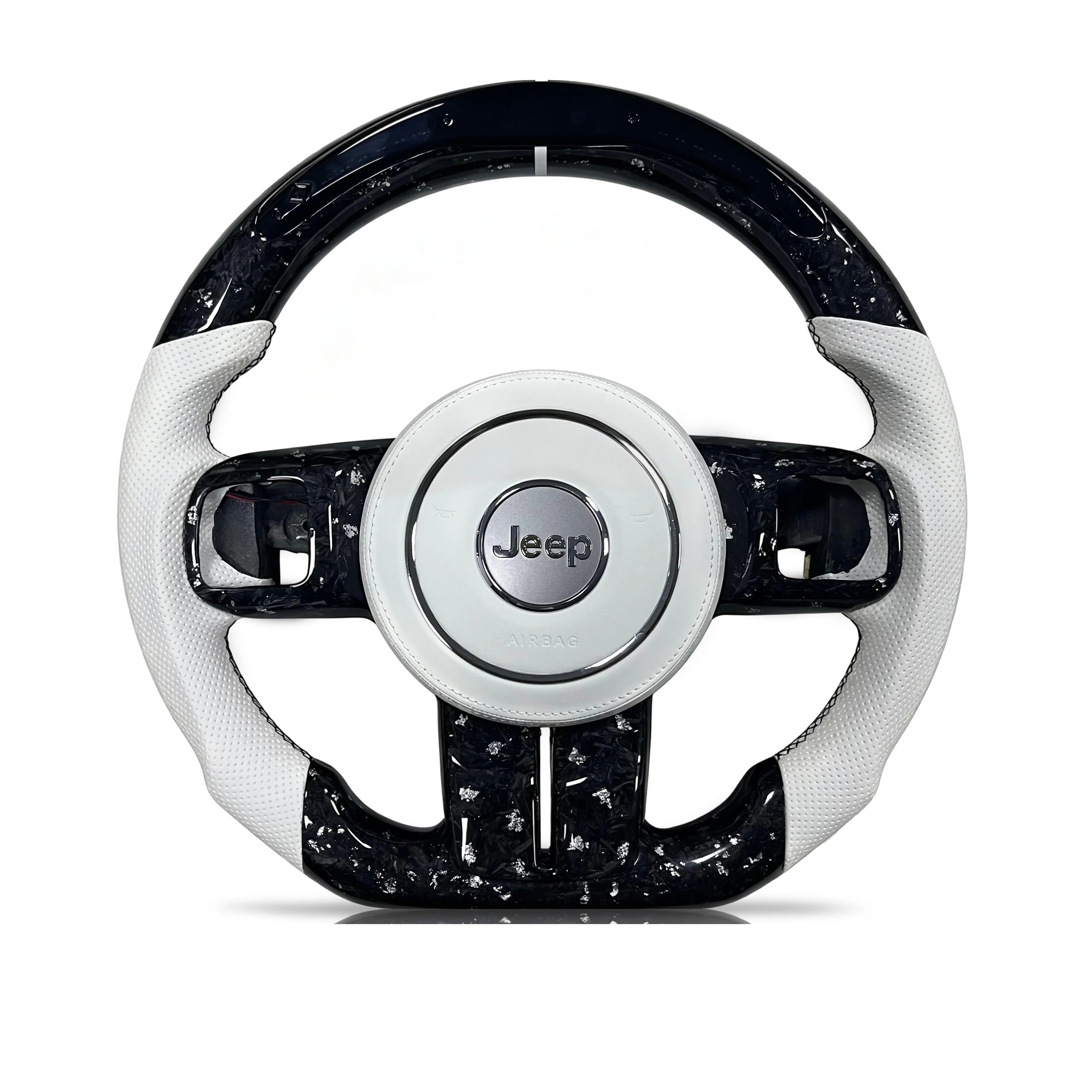 Steering wheel on a clean white background