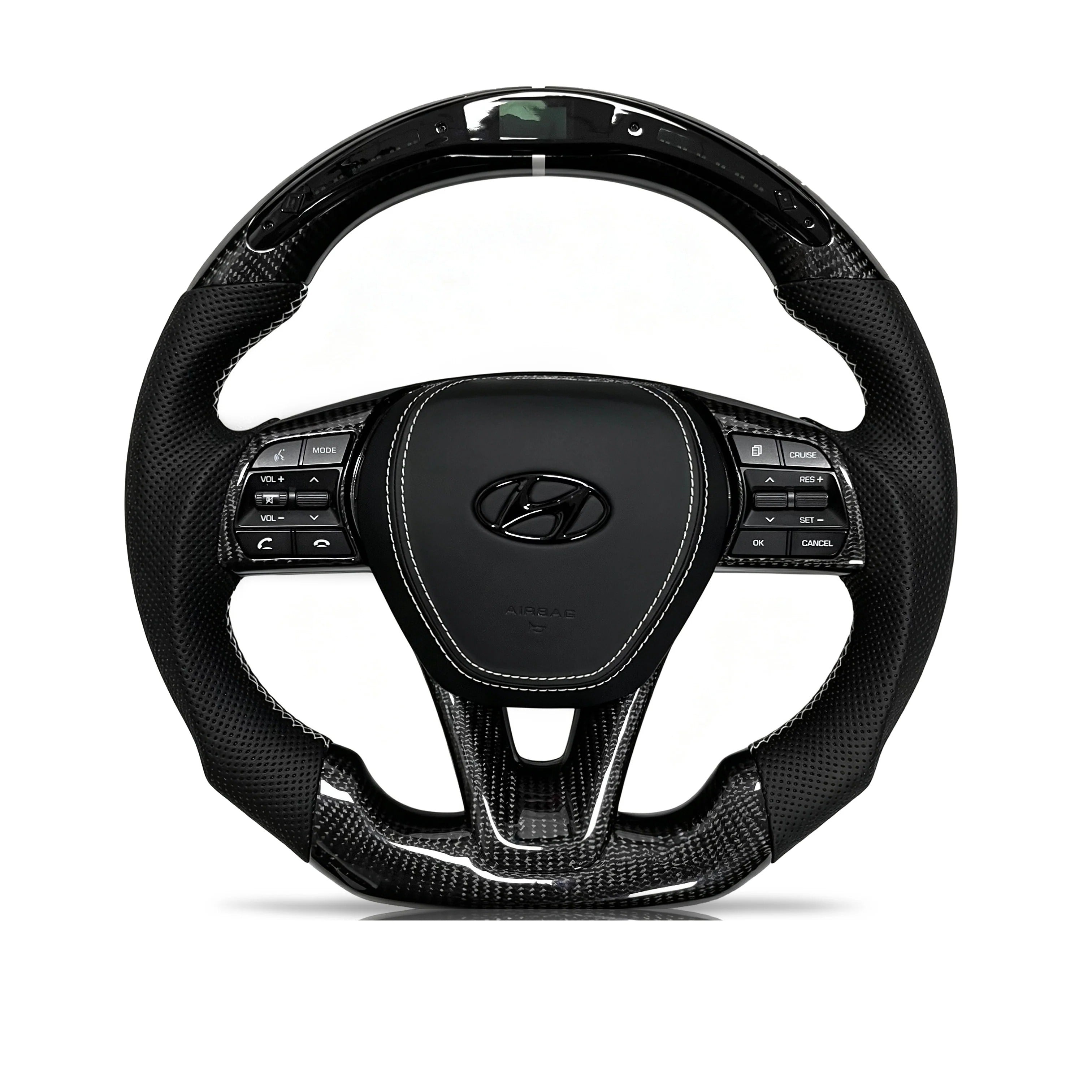 Steering wheel on a clean white background