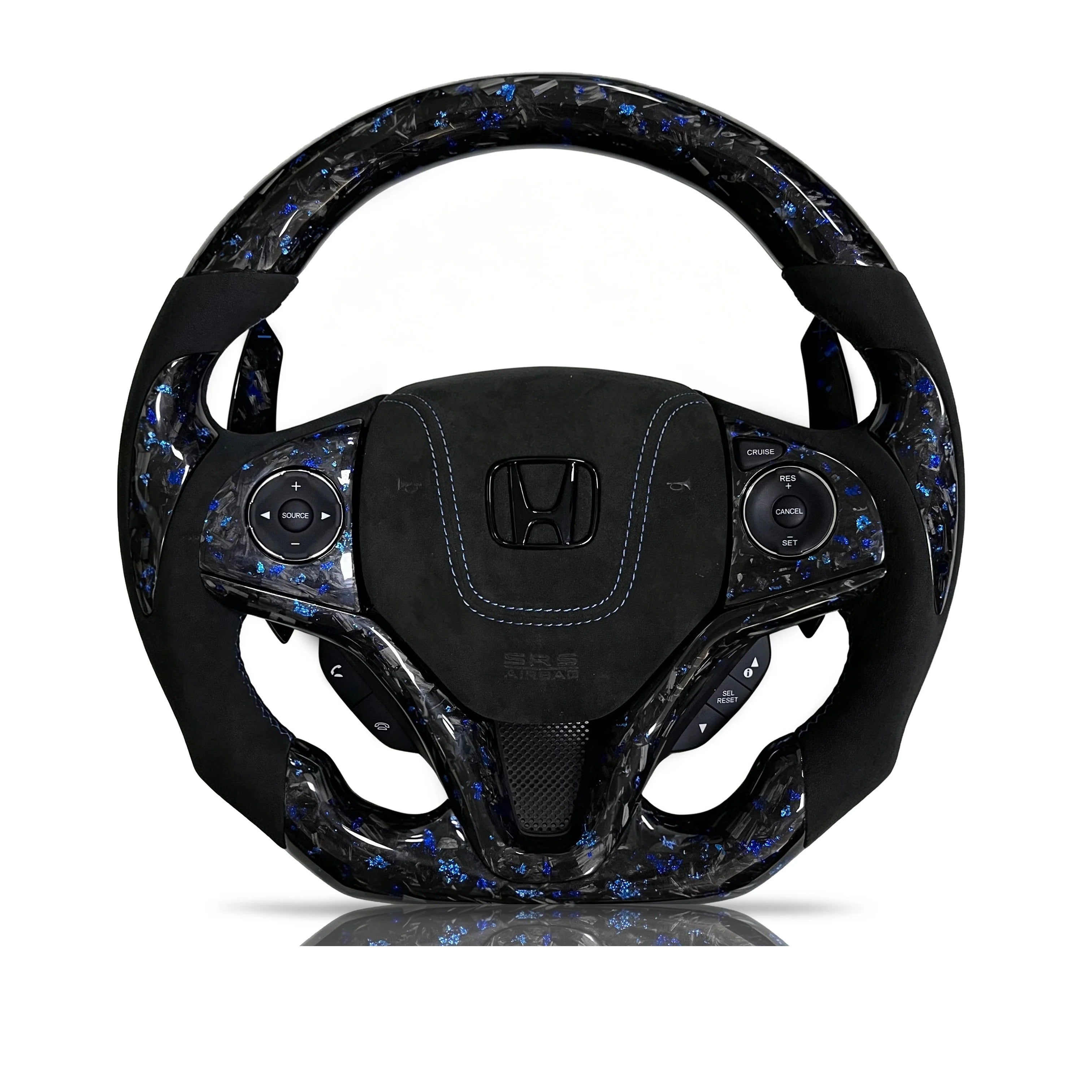 Steering wheel on a clean white background