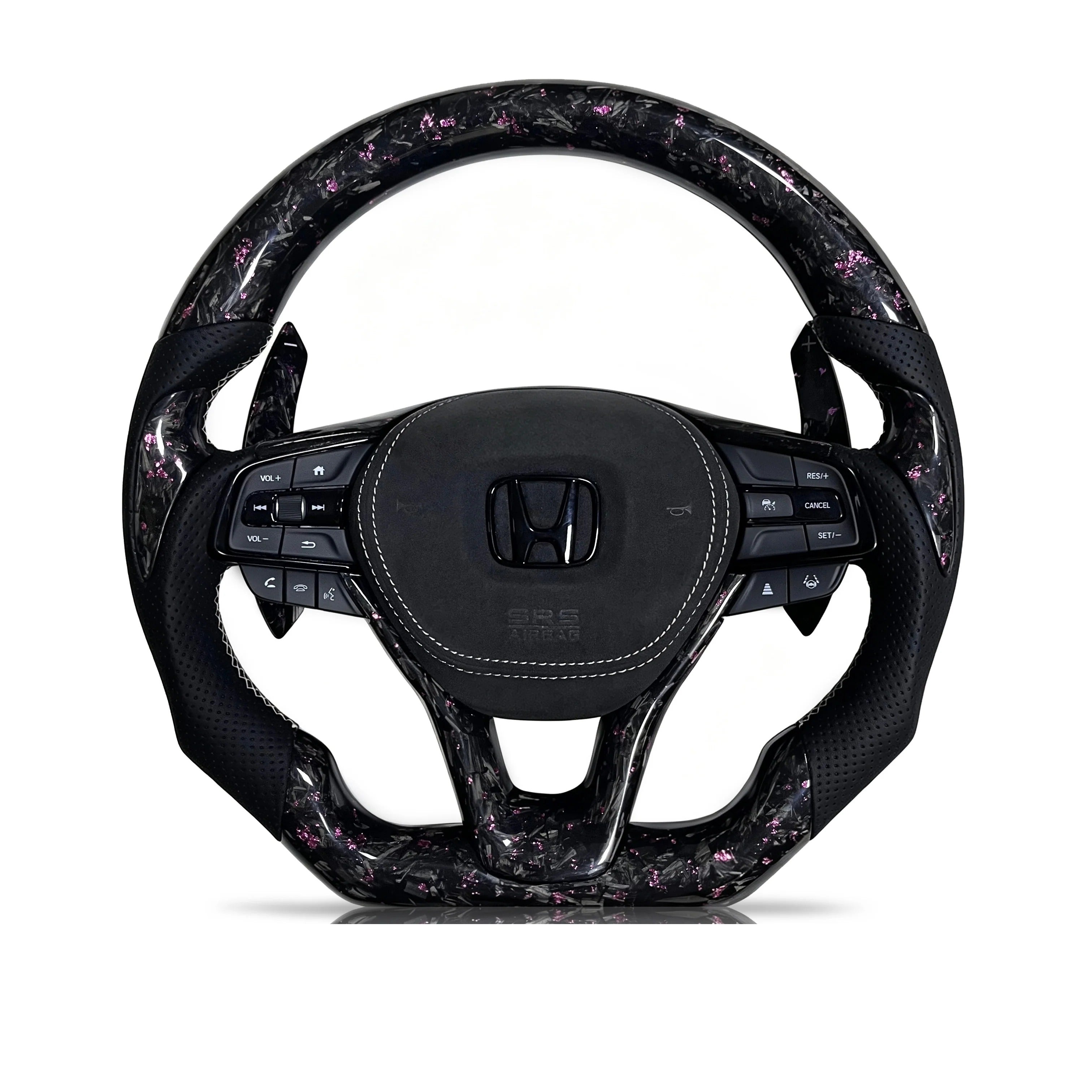 Steering wheel on a clean white background