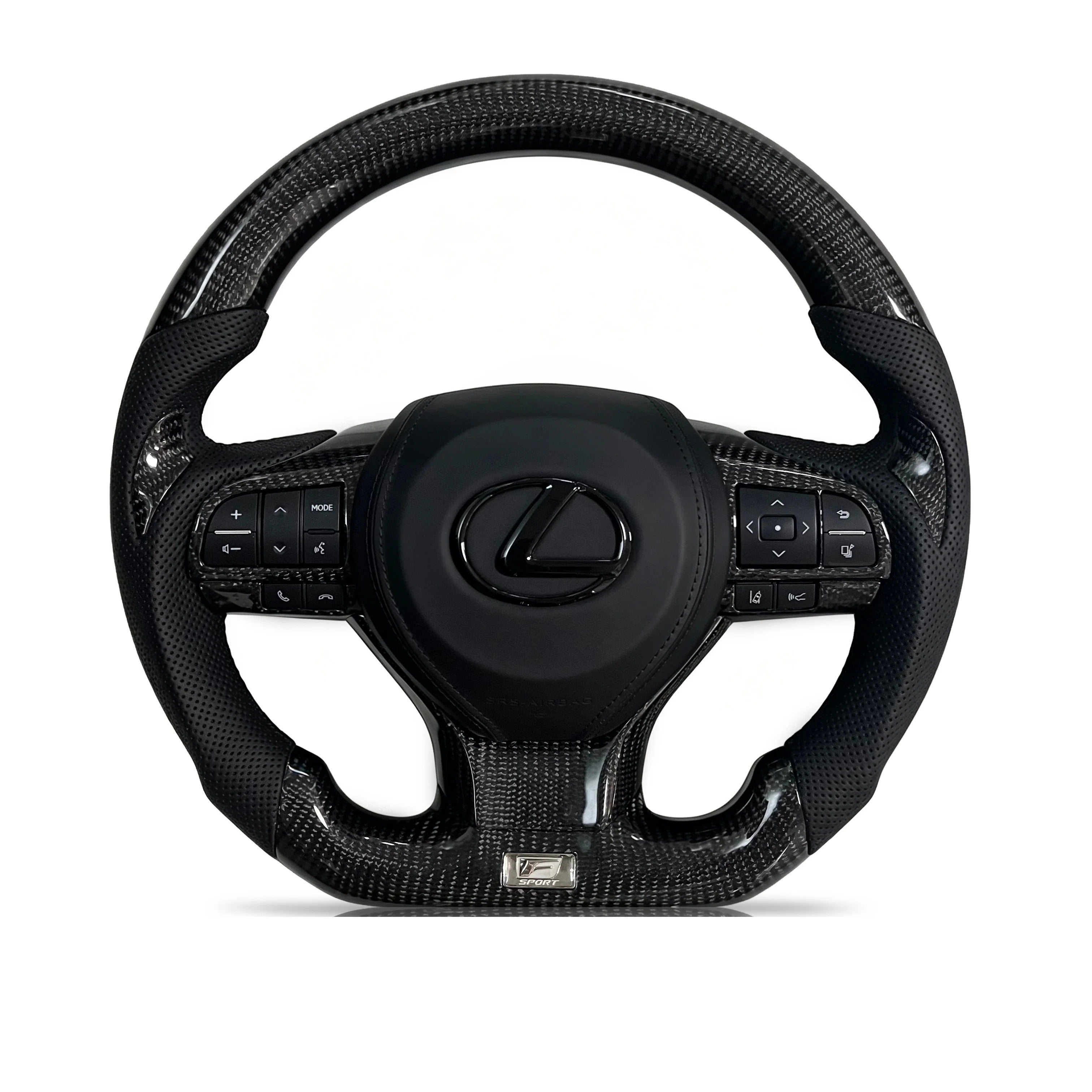 Steering wheel on a clean white background