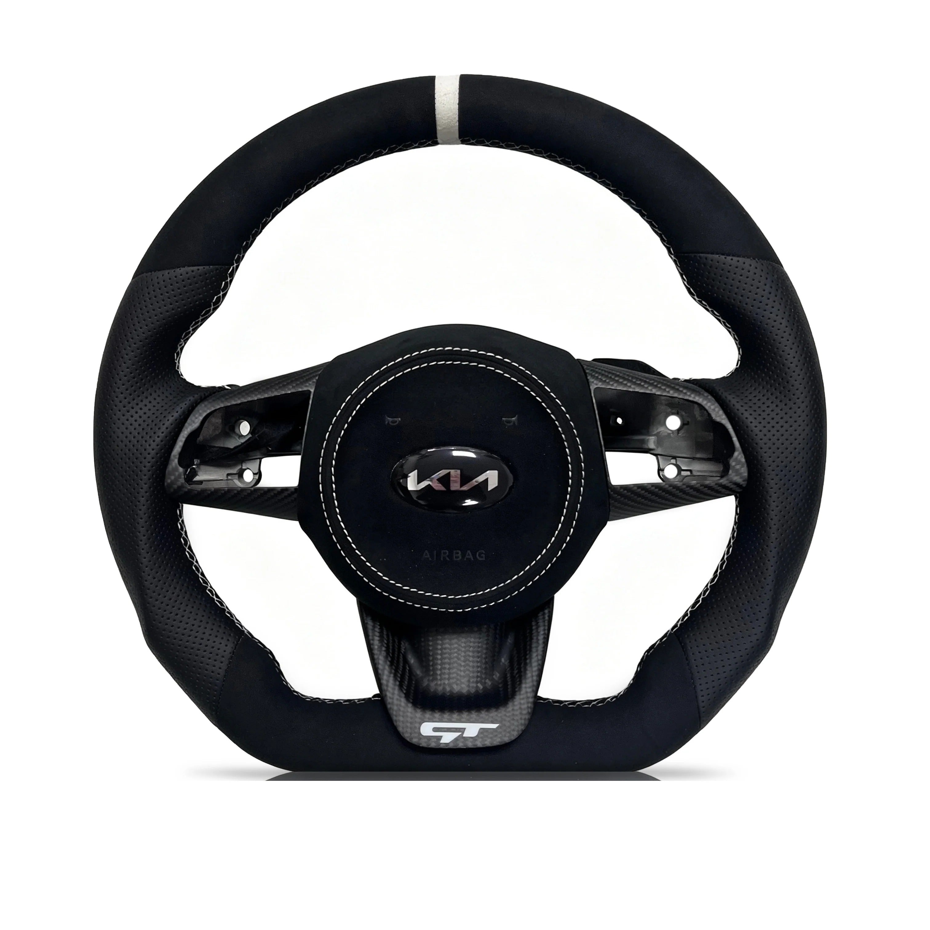 Steering wheel on a clean white background
