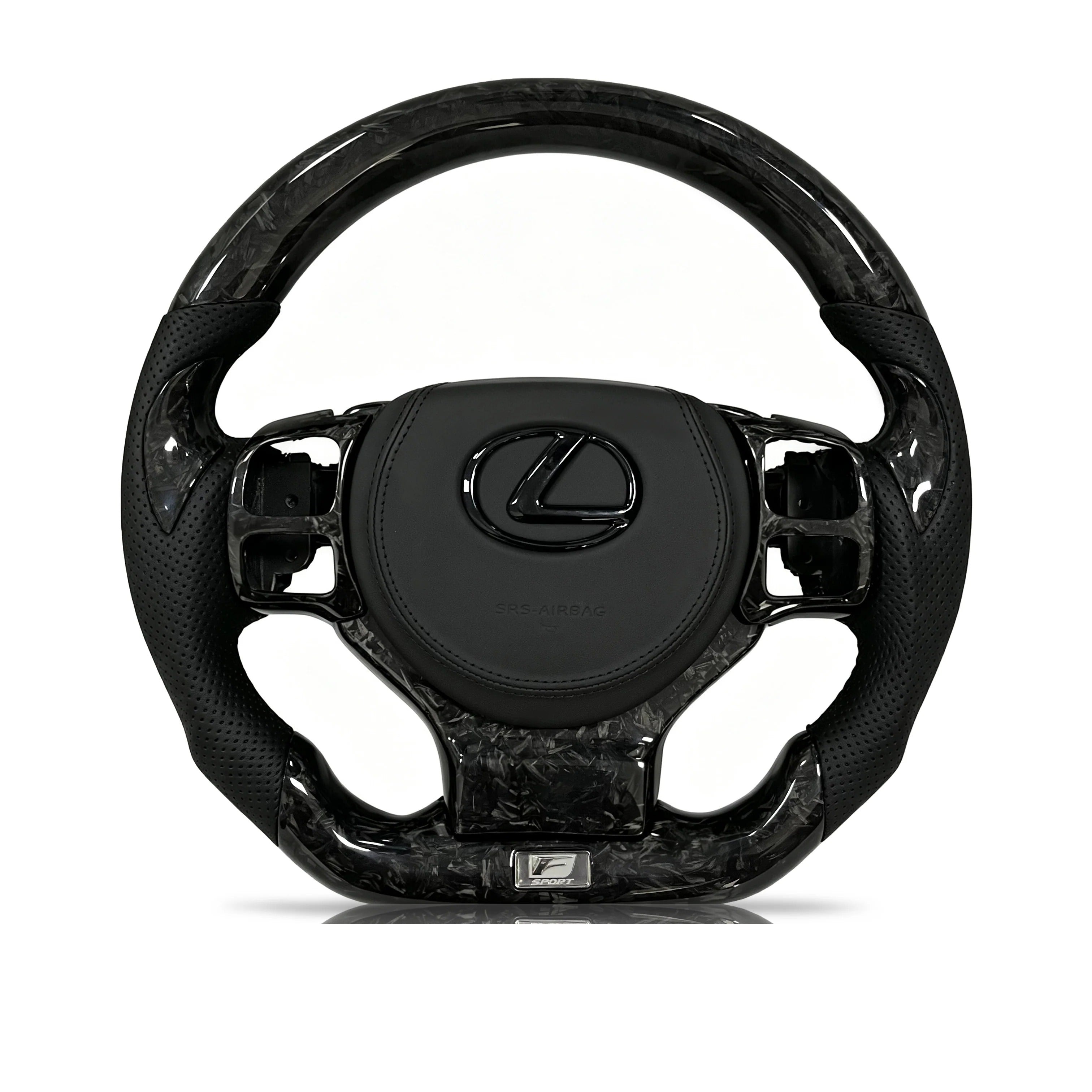Steering wheel on a clean white background