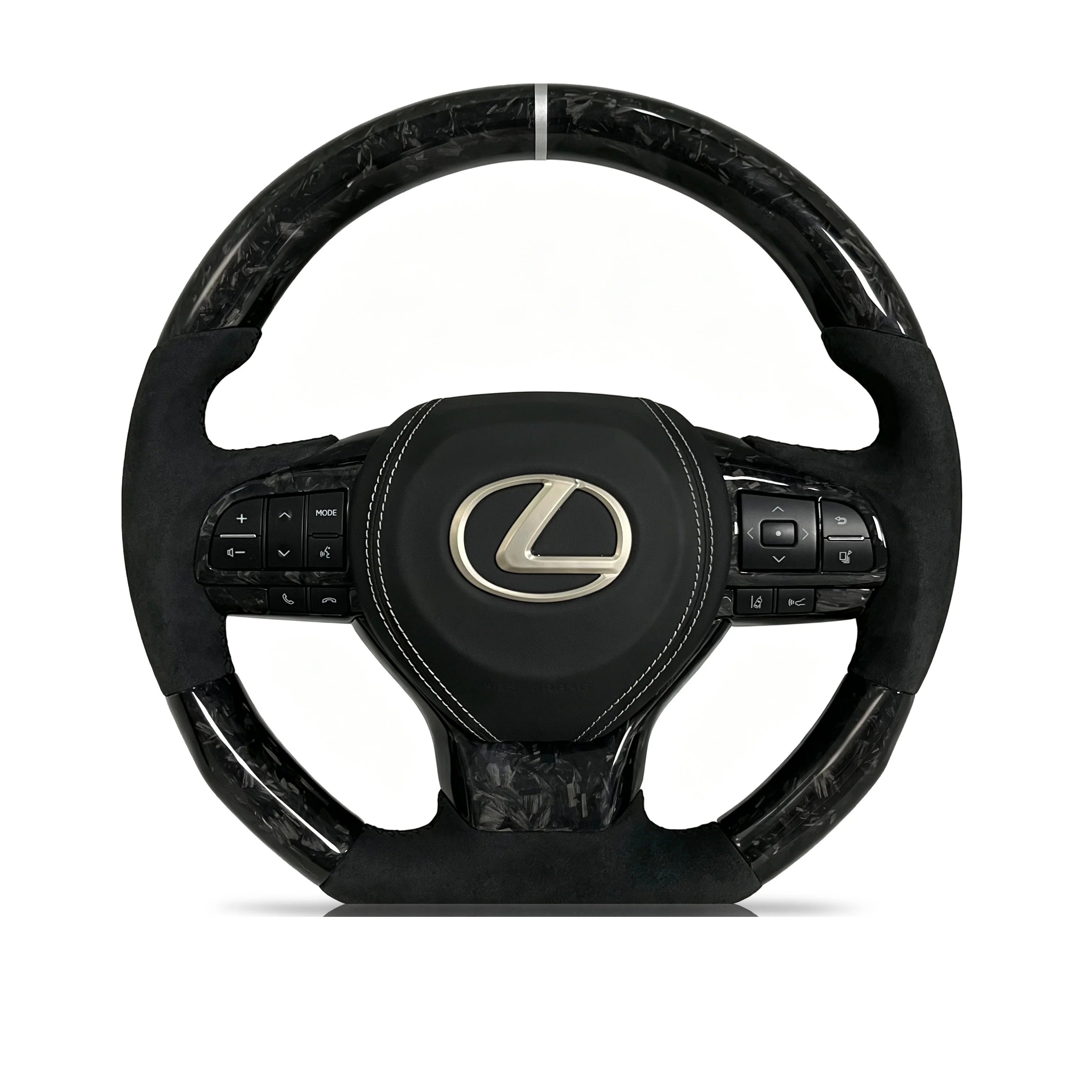 Steering wheel on a clean white background