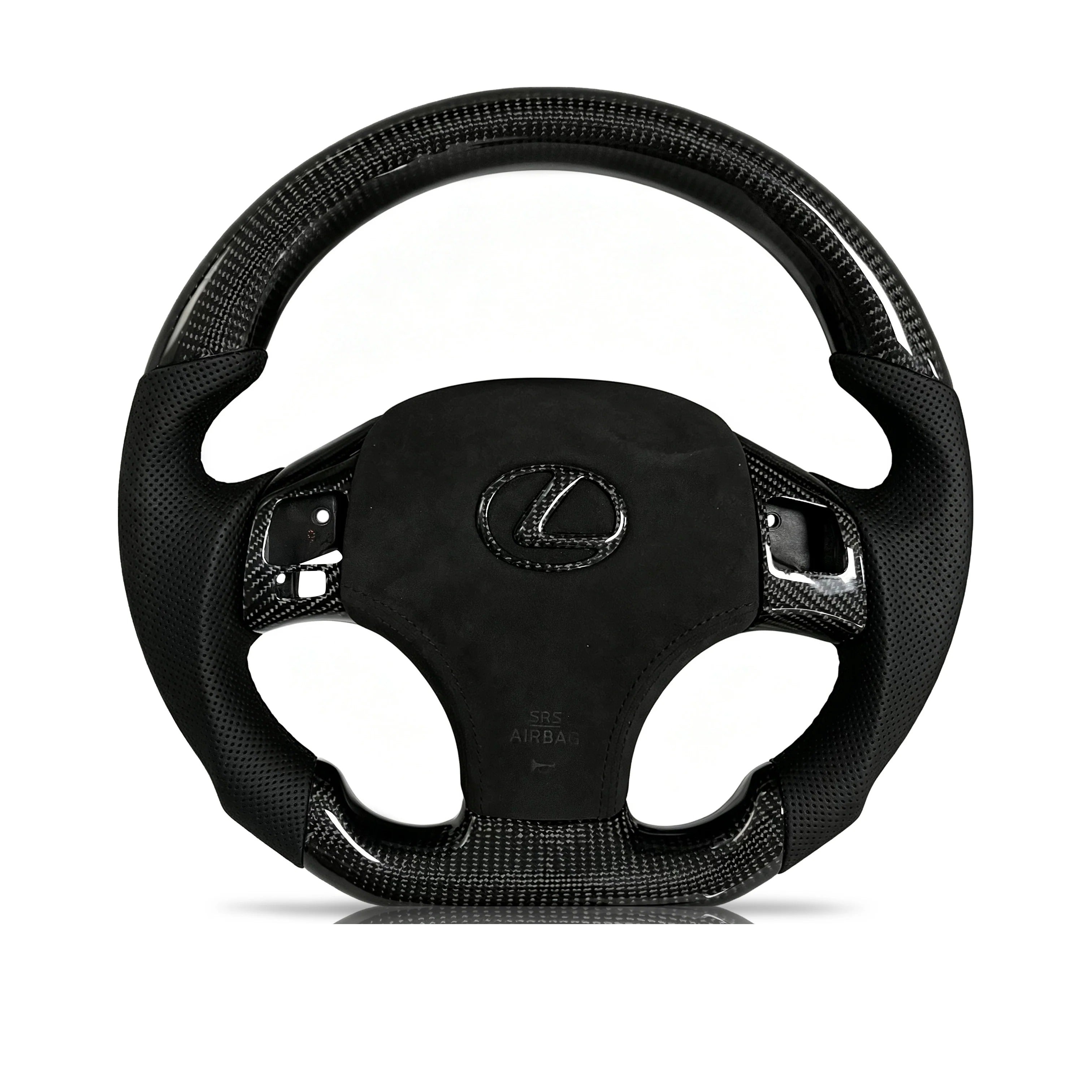 Steering wheel on a clean white background
