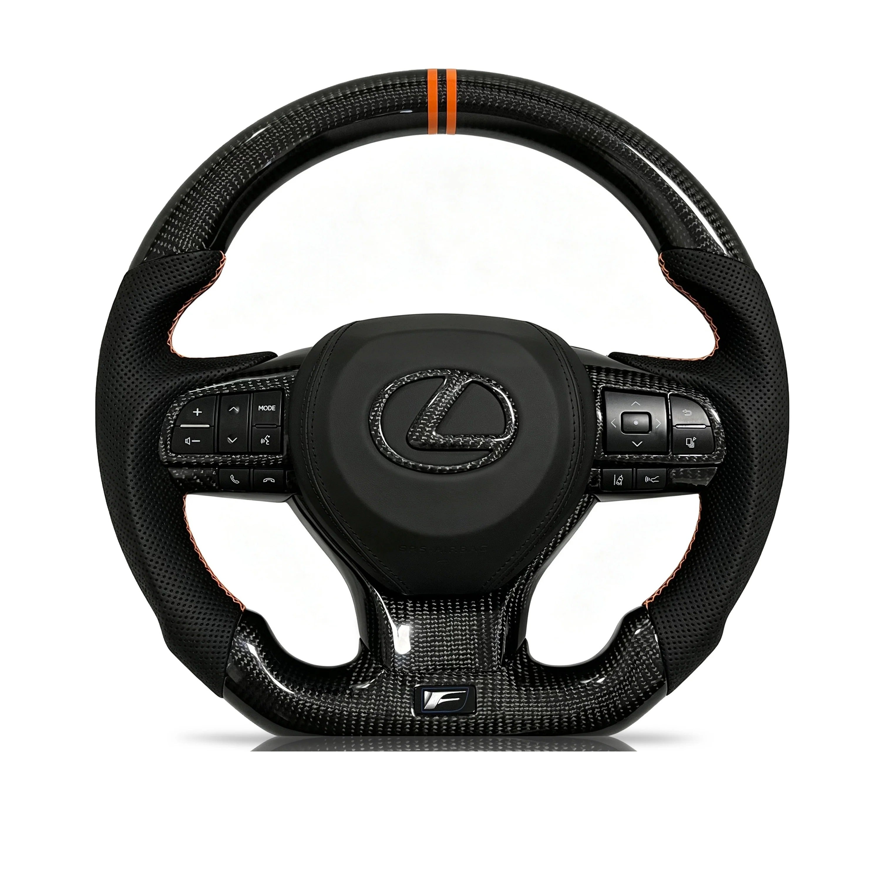 Steering wheel on a clean white background