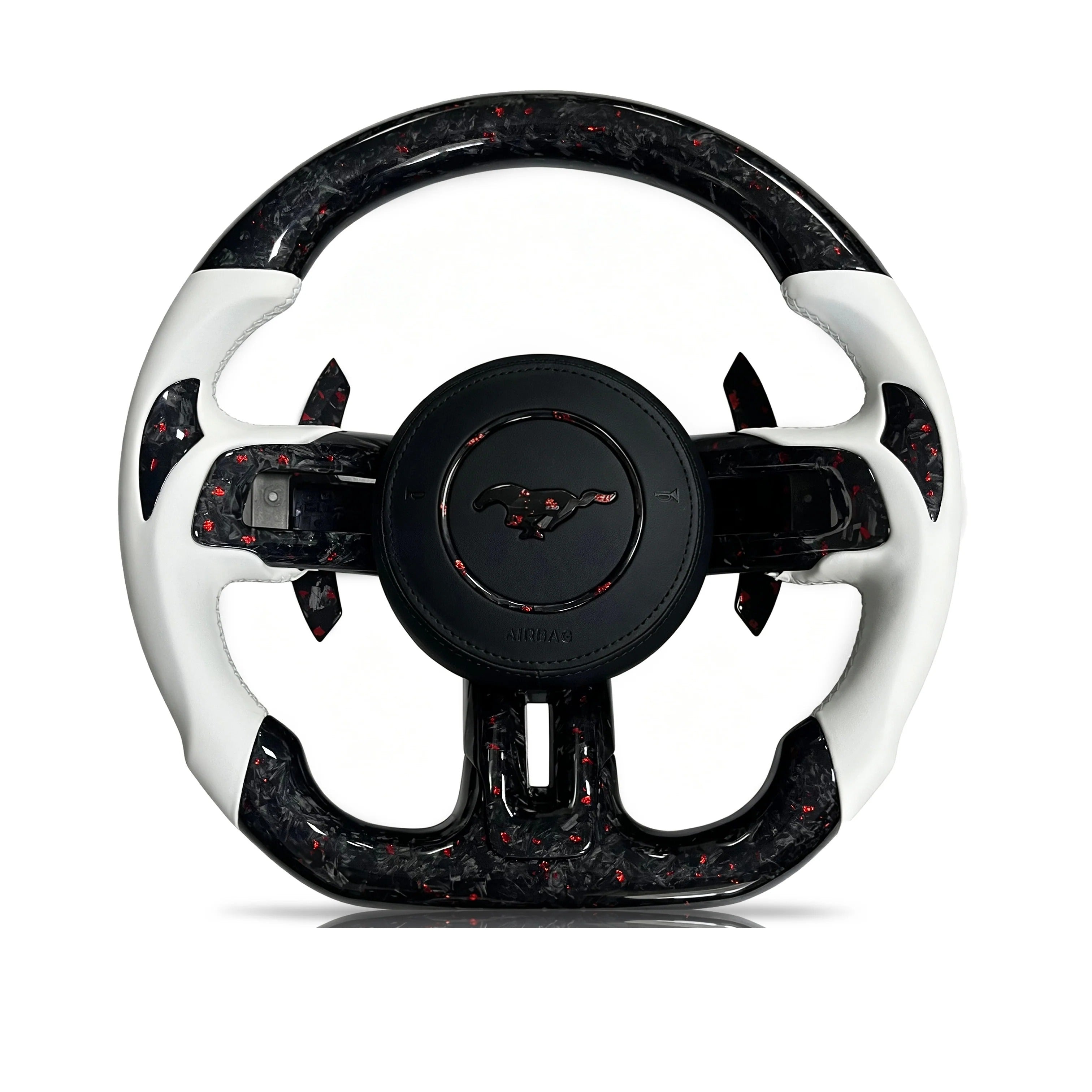 Steering wheel on a clean white background