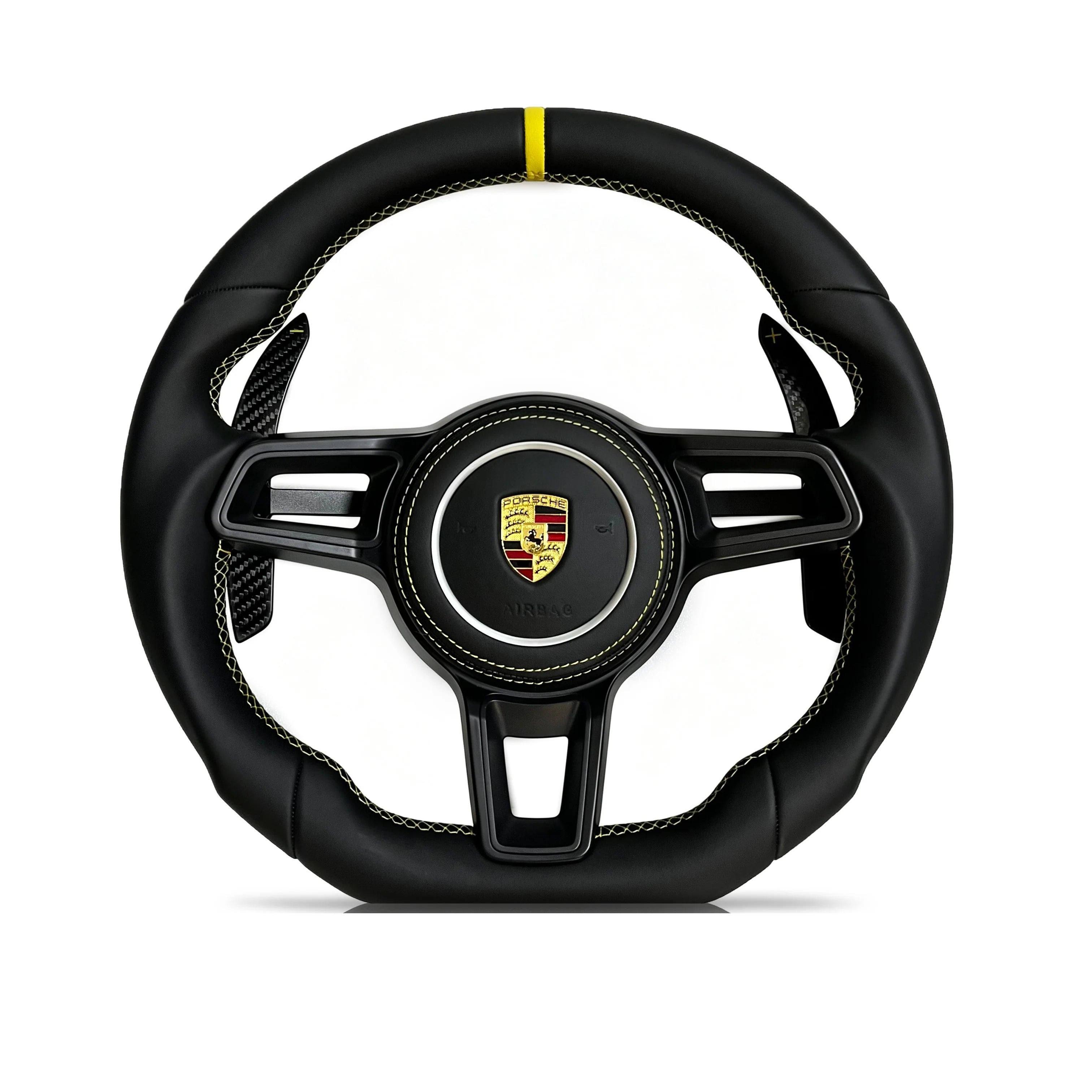 Steering wheel on a clean white background