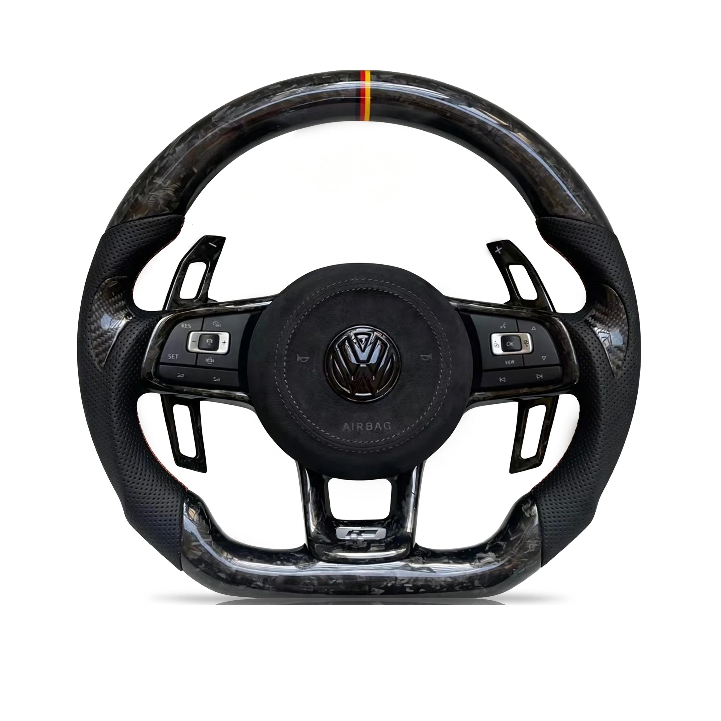 Steering wheel on a clean white background