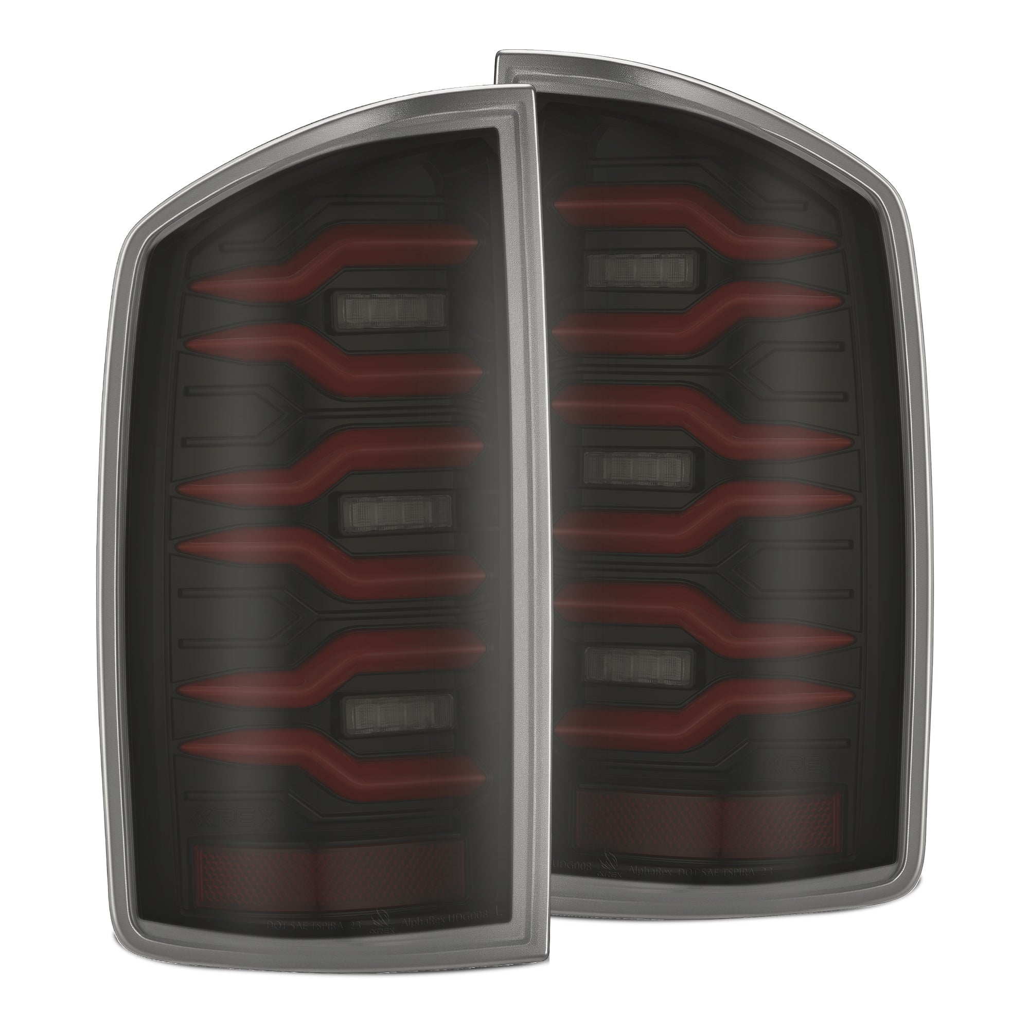 02-06 Dodge Ram 1500/03-06 Dodge Ram 2500/3500 Truck LUXX-Series LED Tail Lights Black-Red