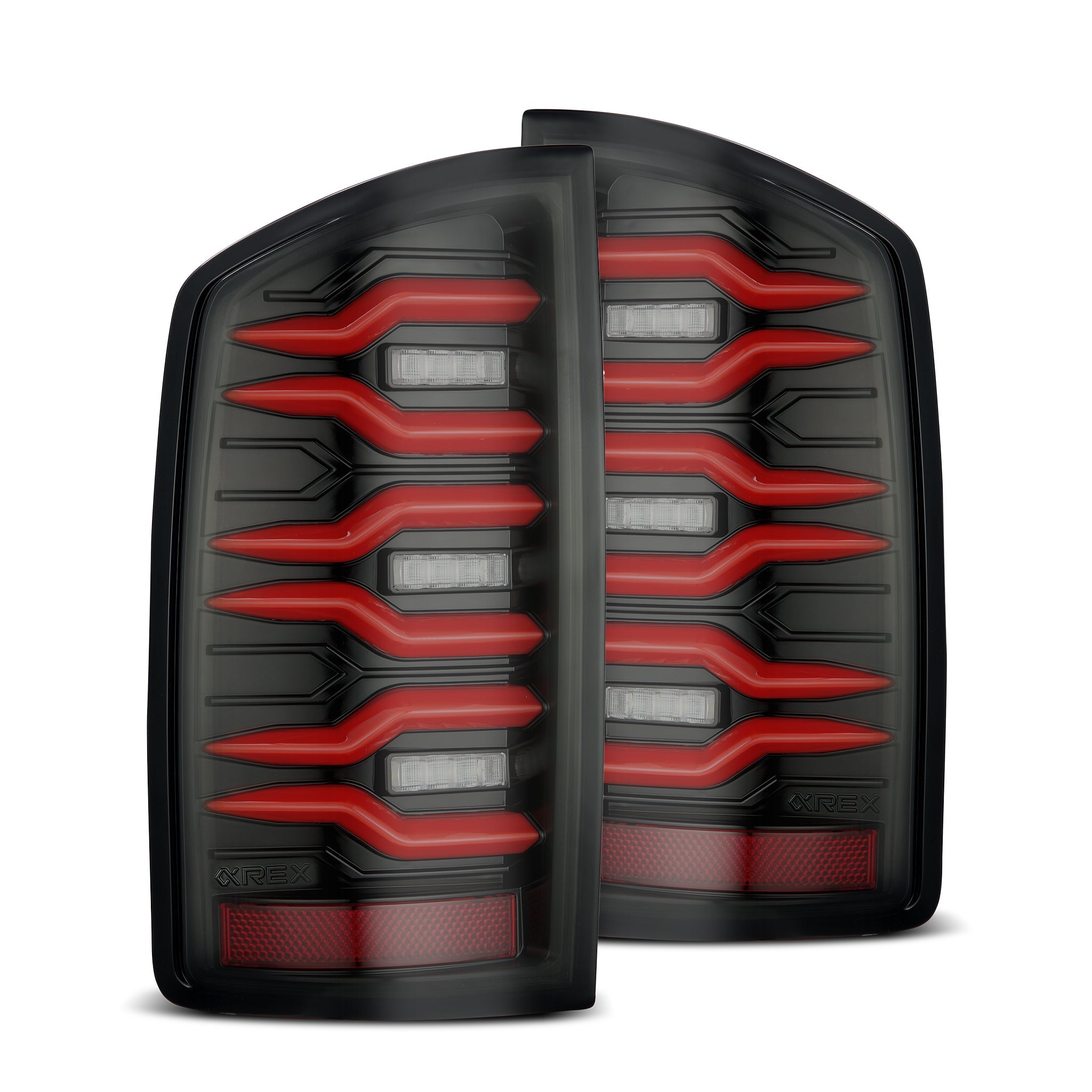 07-08 Dodge Ram 1500/07-09 Dodge Ram 2500/3500 Truck LUXX-Series LED Tail Lights Black-Red