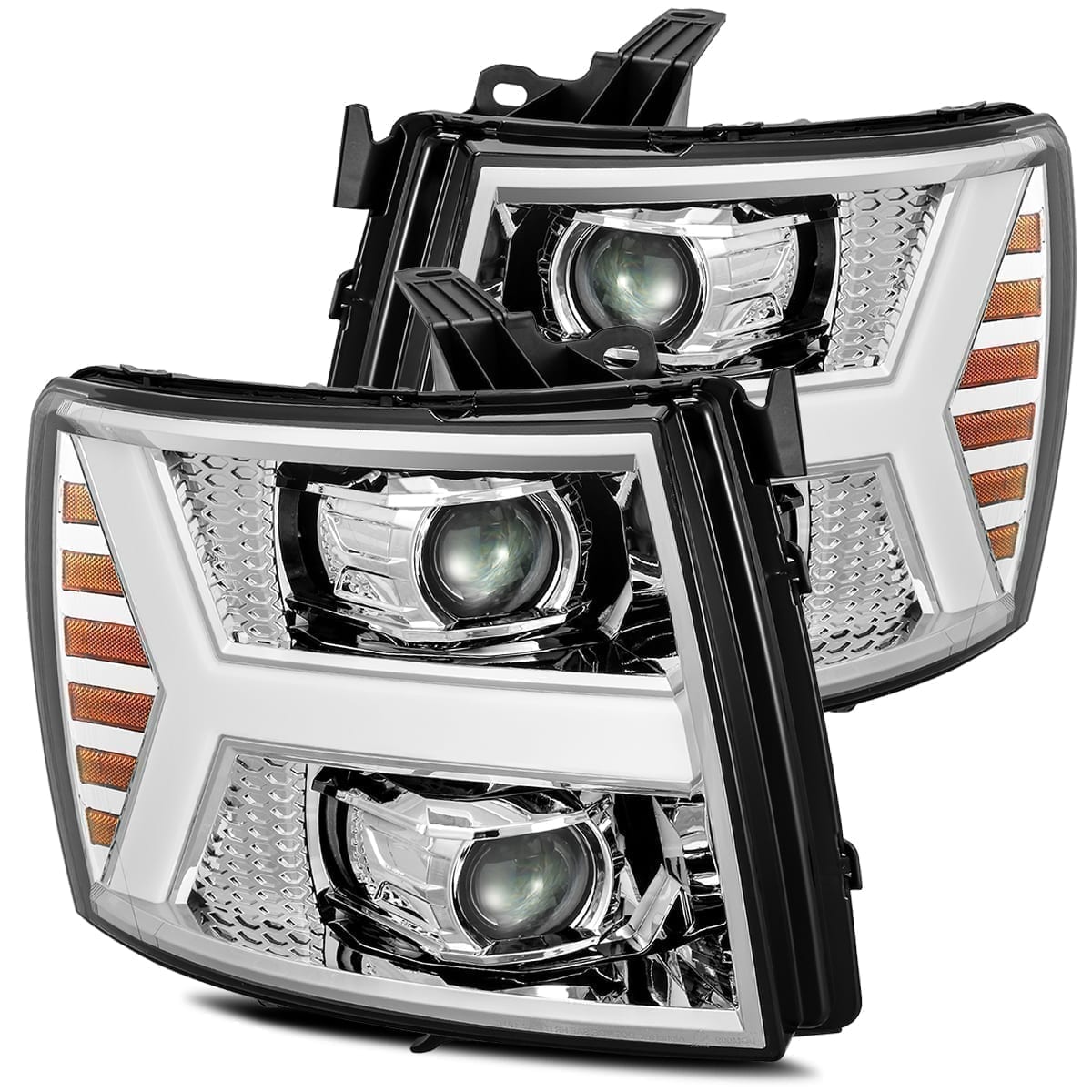 07-13 Chevrolet Silverado LUXX-Series LED Projector Headlights Chrome