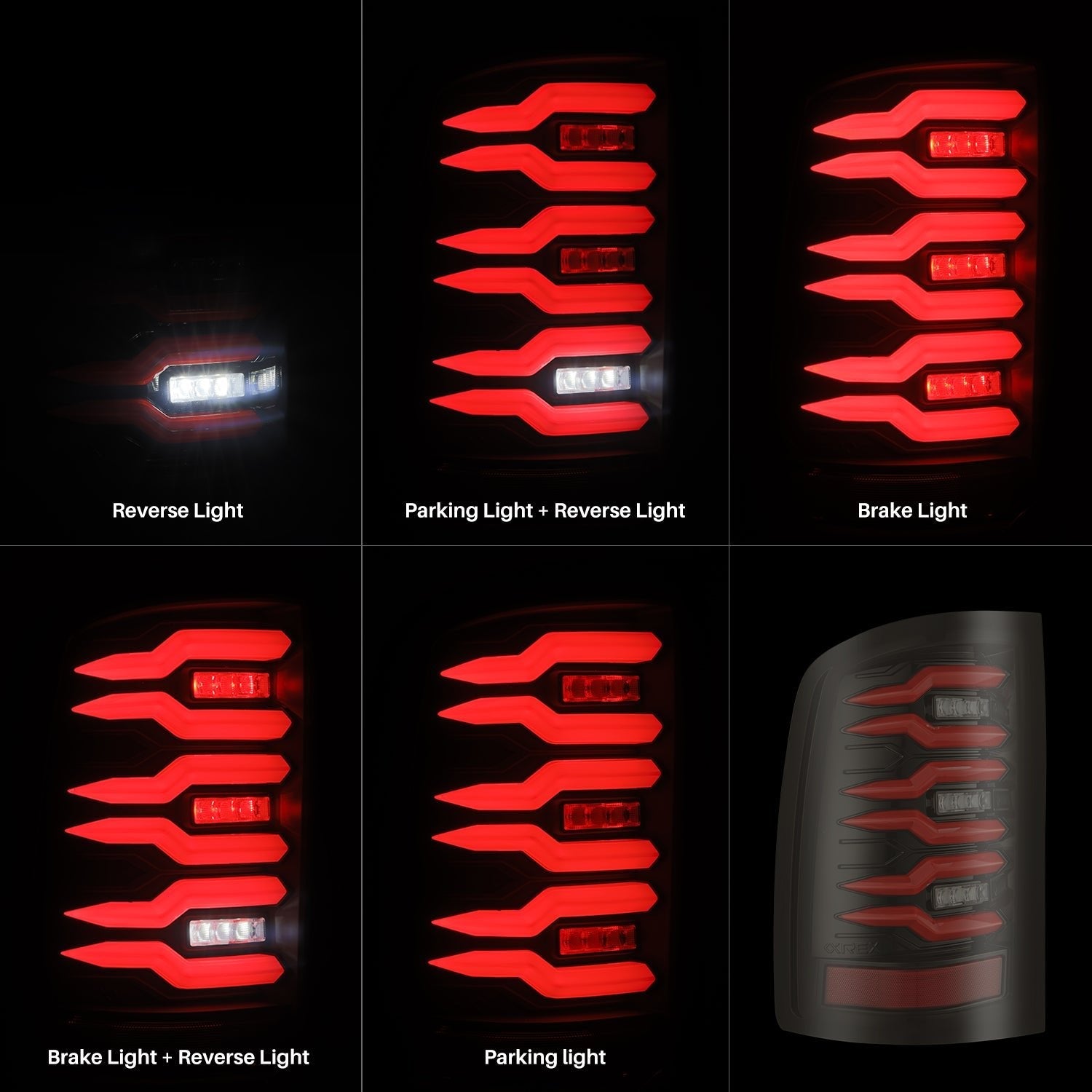 07-13 GMC Sierra LUXX-Series LED Tail Lights Black-Red