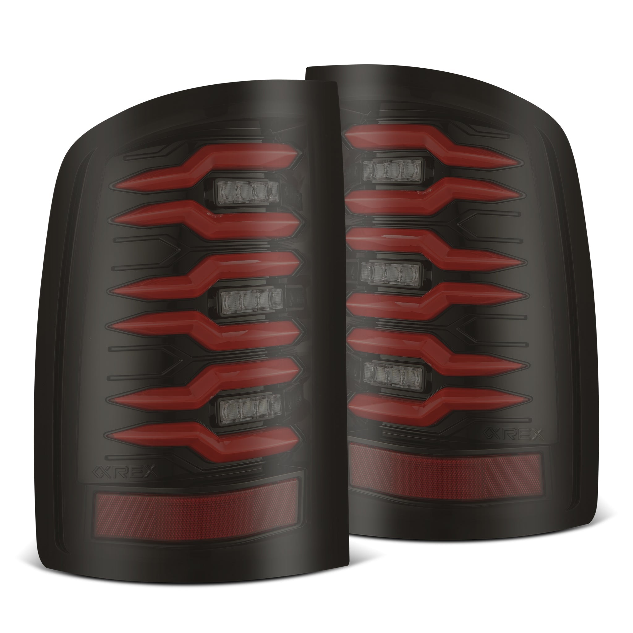 07-13 GMC Sierra LUXX-Series LED Tail Lights Black-Red