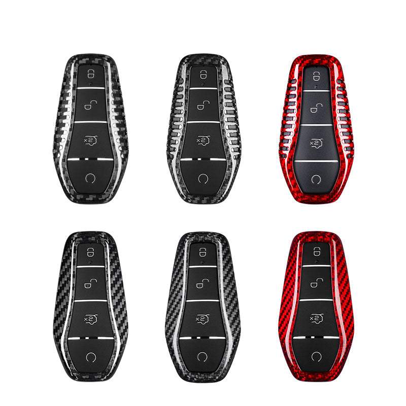 BYD Carbon Fiber Key Cover – Atto 3 / Dolphin / Han