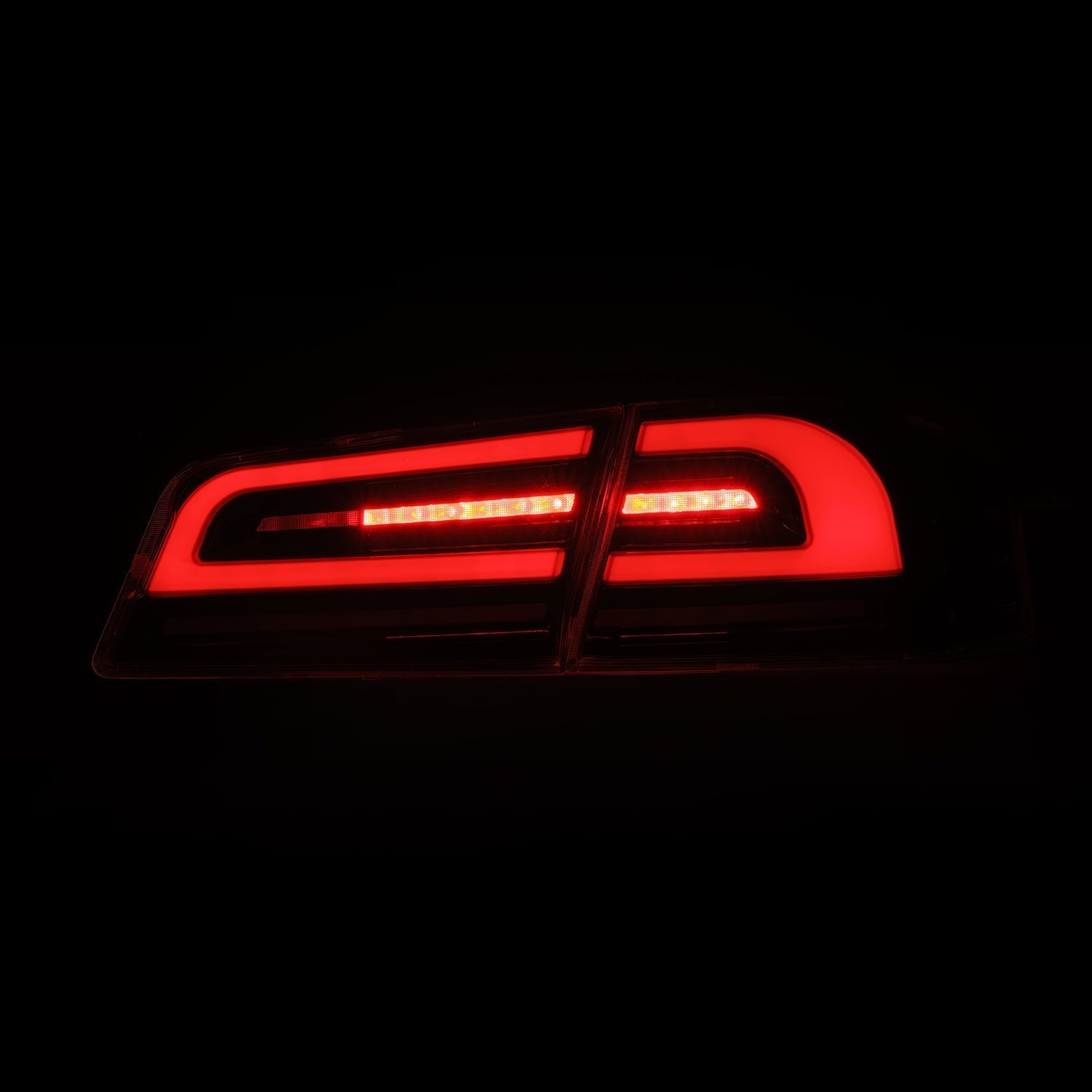 12-21 Tesla Model S LUXX-Series LED Tail Lights Black-Red (With Black Trunk Center Piece Replacement)