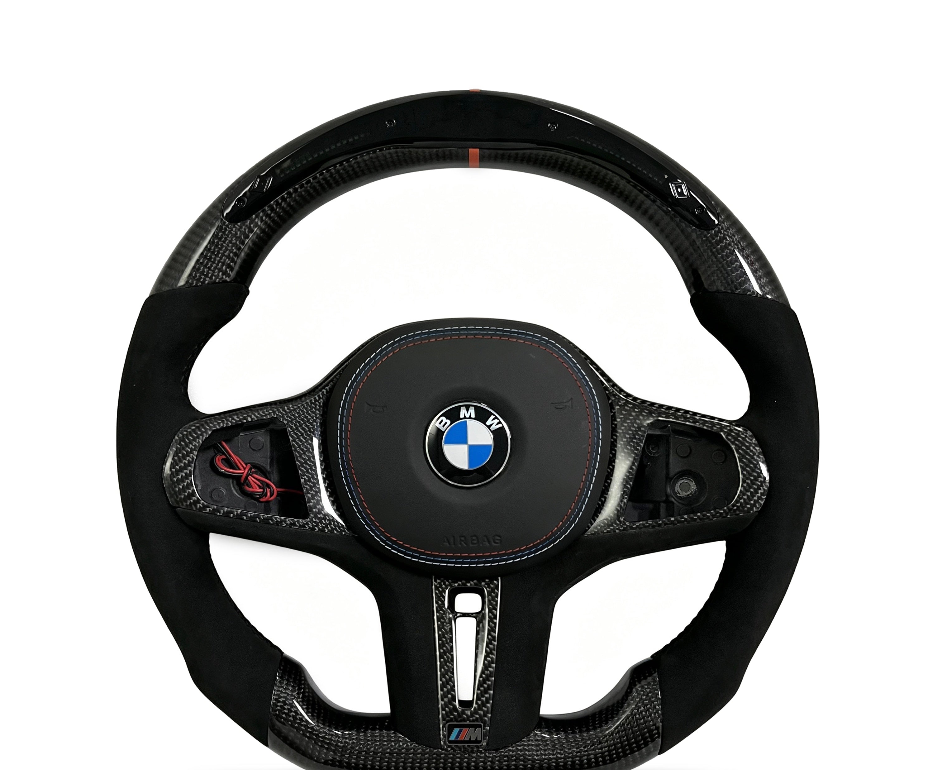 BMW Carbon Fibre & Alcantara Steering Wheel (Design 15) on a clean white background