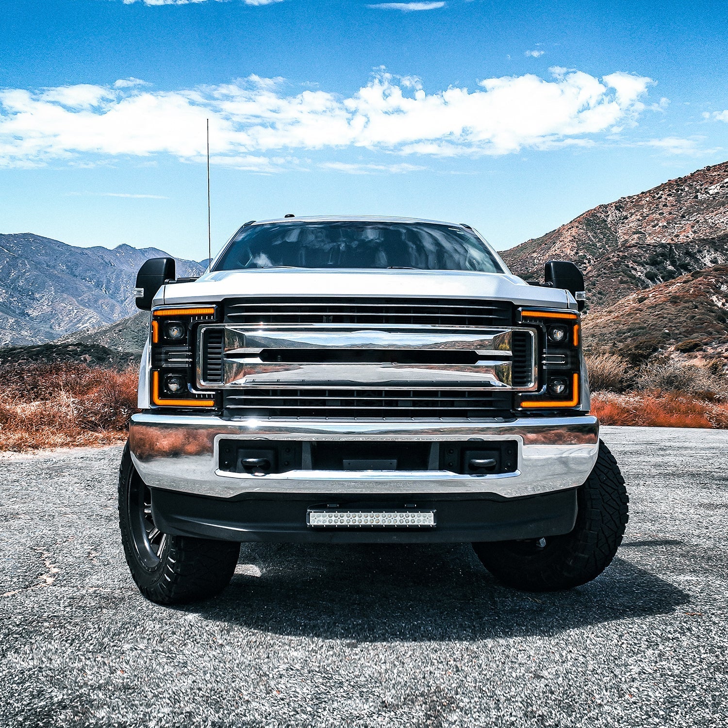 17-19 Ford Super Duty MKII PRO-Series Halogen Projector Headlights Black