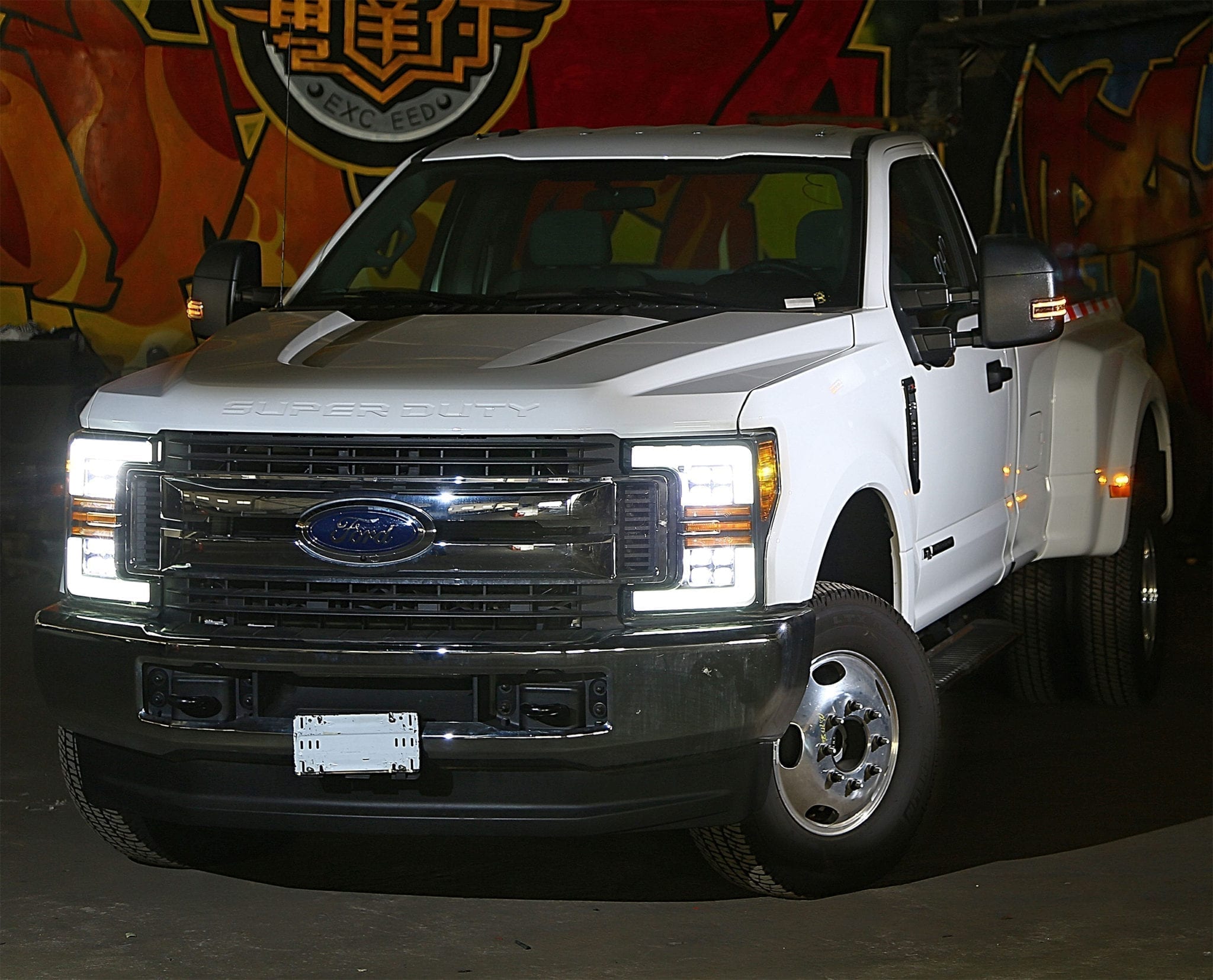 17-19 Ford Super Duty NOVA-Series LED Projector Headlights Jet Black