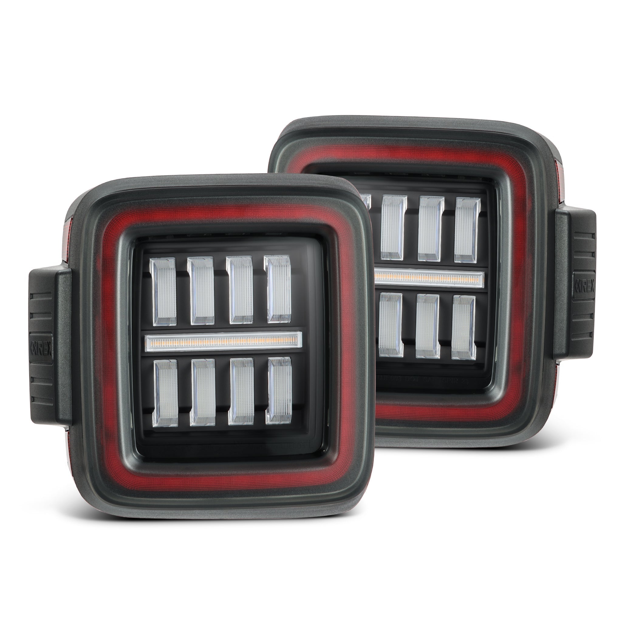 18-26 Jeep Wrangler JL NOVA-Series Prismatic LED Tail Lights Black-Red
