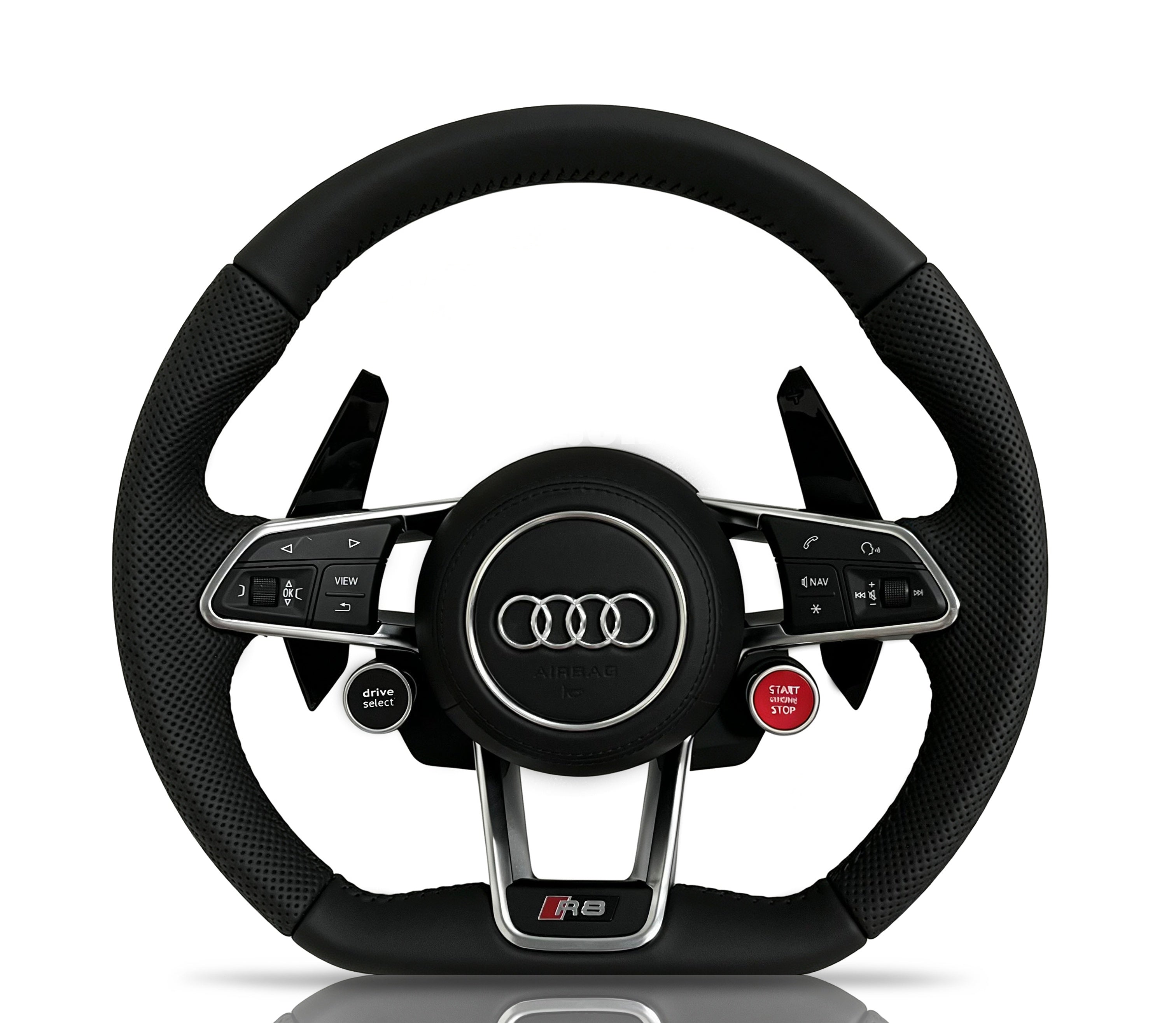 Audi Perforated Leather & Leather Steering Wheel (Design 02) on a clean white background