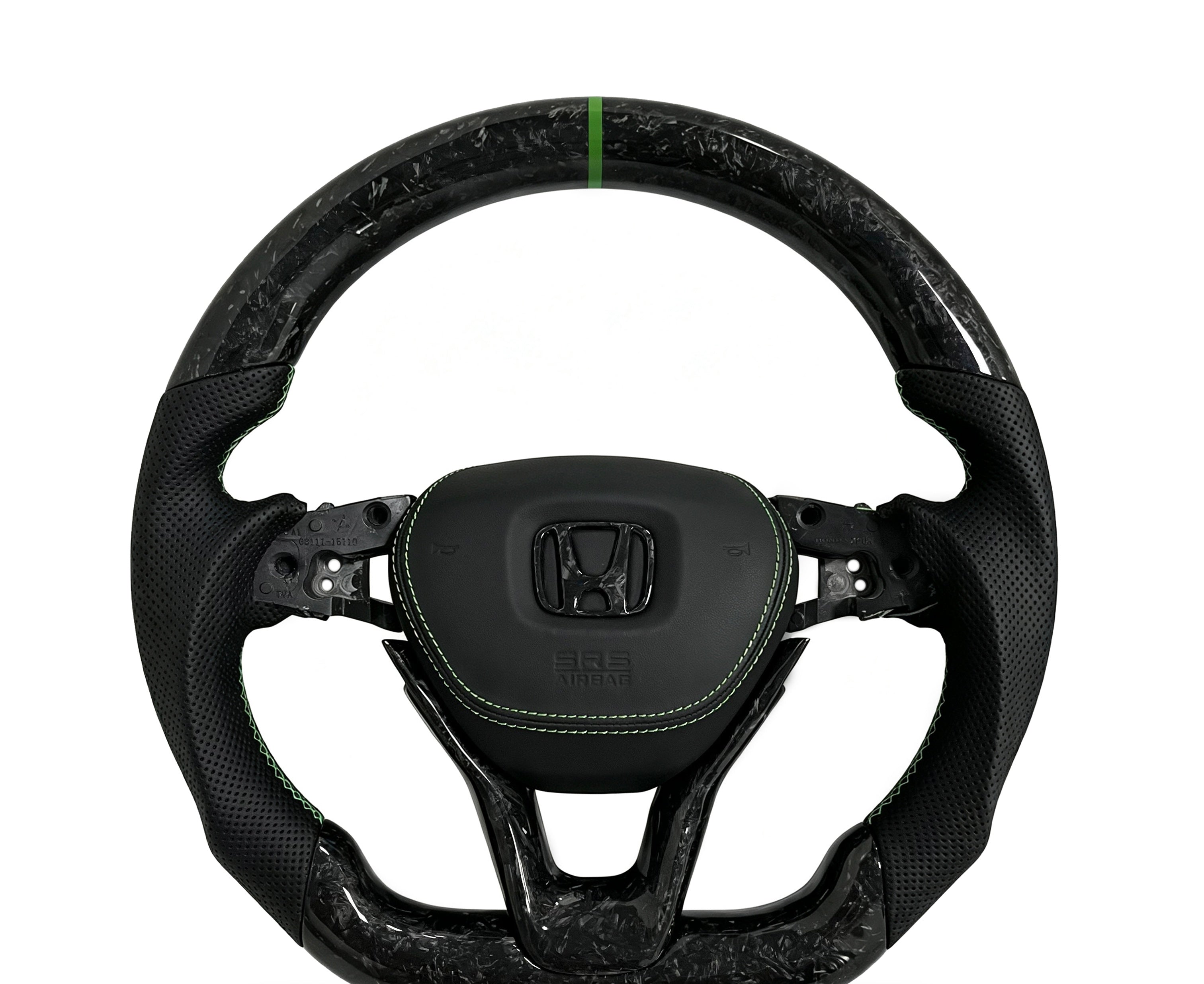 Honda Forged Carbon Fibre & Perforated Leather Steering Wheel (Design 4) on a clean white background
