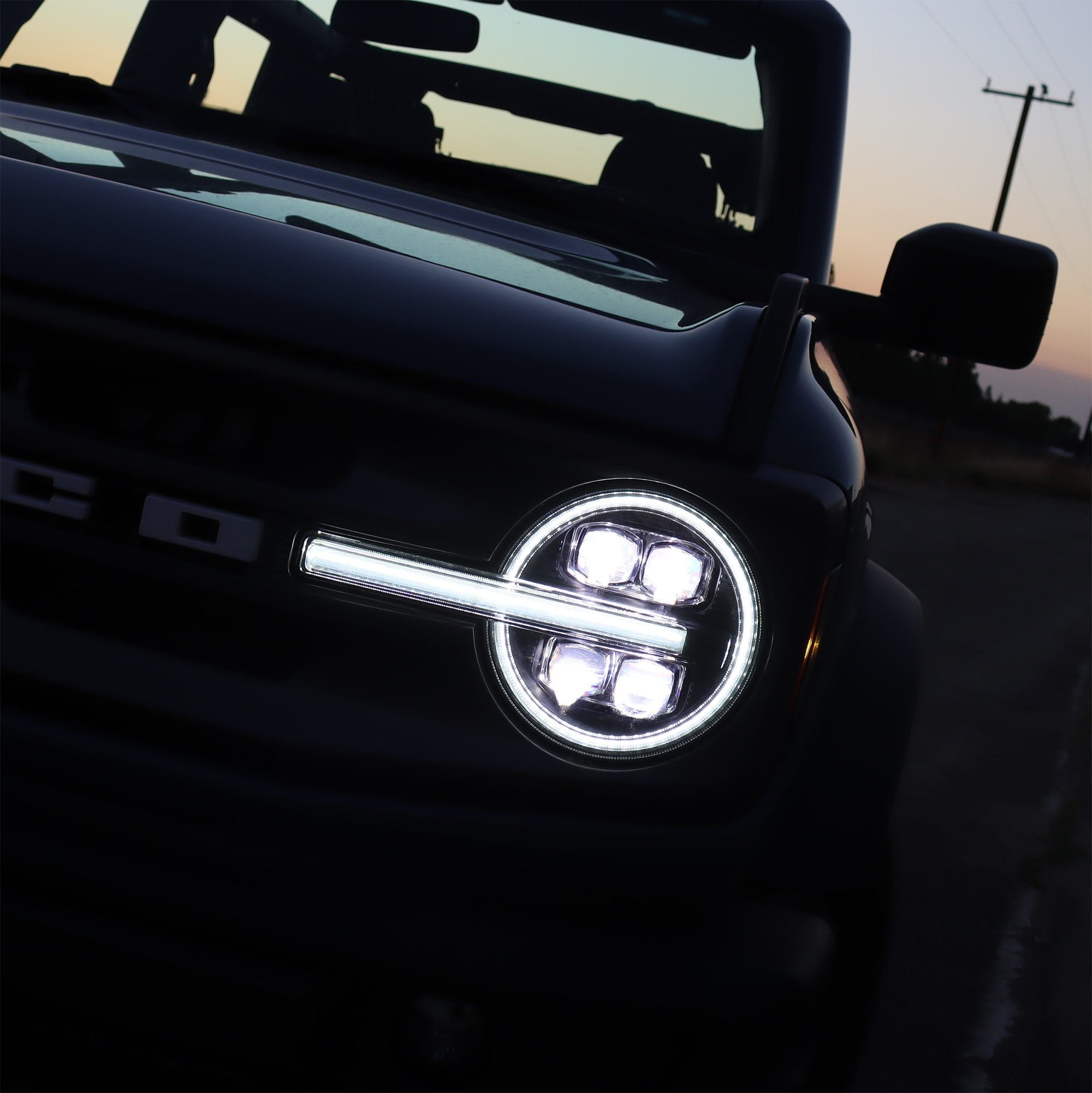 21-26 Ford Bronco / 22-26 Ford Bronco Raptor NOVA-Series LED Projector Headlights Alpha-black