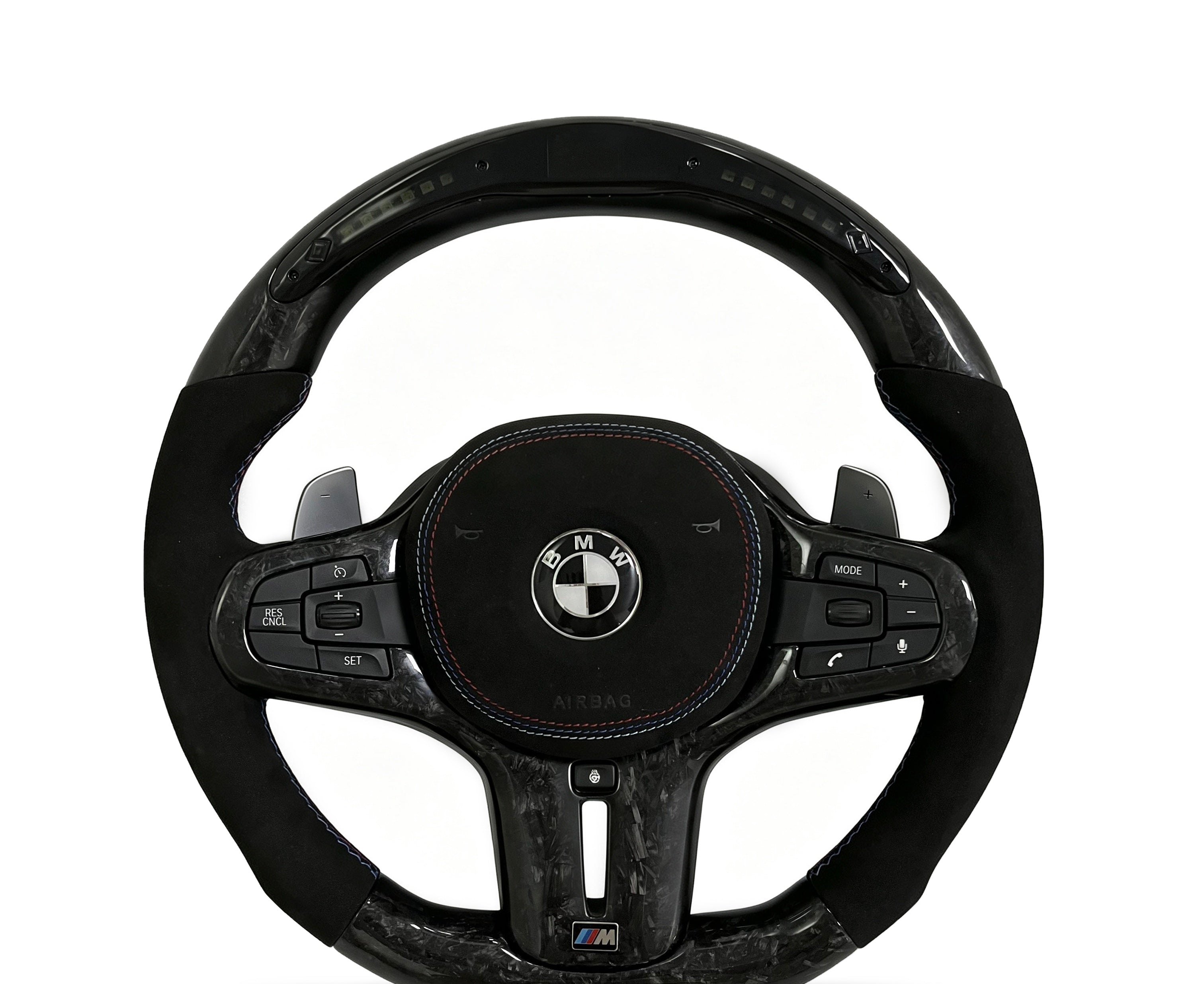 BMW Forged Carbon Fibre & Alcantara Steering Wheel (Design 21) on a clean white background