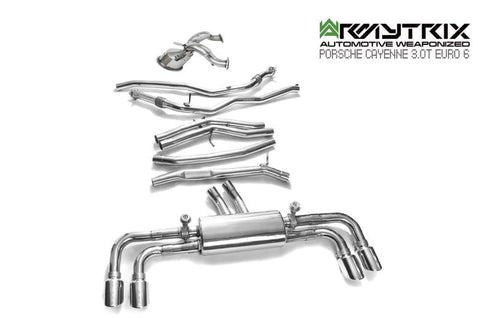 Armytrix Stainless Steel Valvetronic Cat Back Exhaust System Porsche Cayenne E3 3.0T 23+ (Facelift OPF)