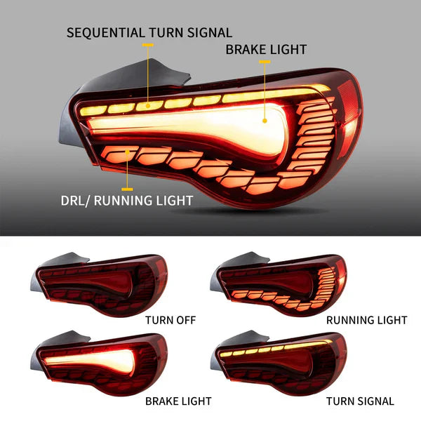VLAND 2012-2021 TOYOTA 86 / SUBARU BRZ GTS STYLE SEQUENTIAL OLED TAIL LIGHTS