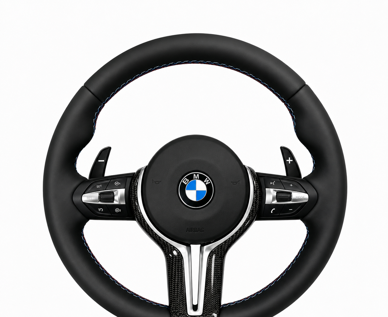 BMW Full Leather Steering Wheel (Design 2) on a clean white background