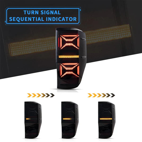 2011-2022 FORD RANGER PX2 PX3 SEQUENTIAL X LED TAIL LIGHTS