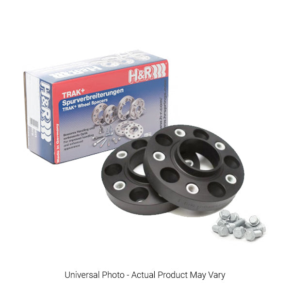 H&R Trak+ DRA Wheel Spacers PAIR 20mm Black M12x1.5, 38mm Long, 60 Deg Tapered, 17mm Head