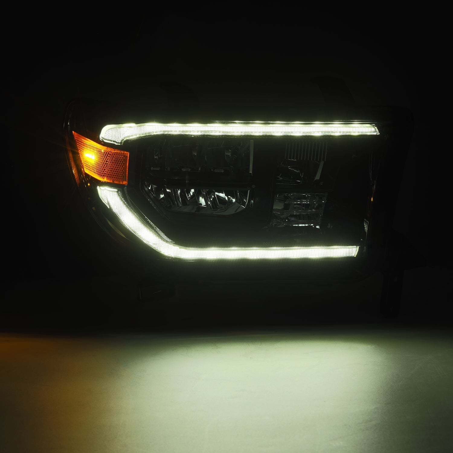 07-13 Toyota Tundra/08-17 Toyota Sequoia MK II LUXX-Series LED Crystal Headlights Alpha-Black (Without Level Adjuster)
