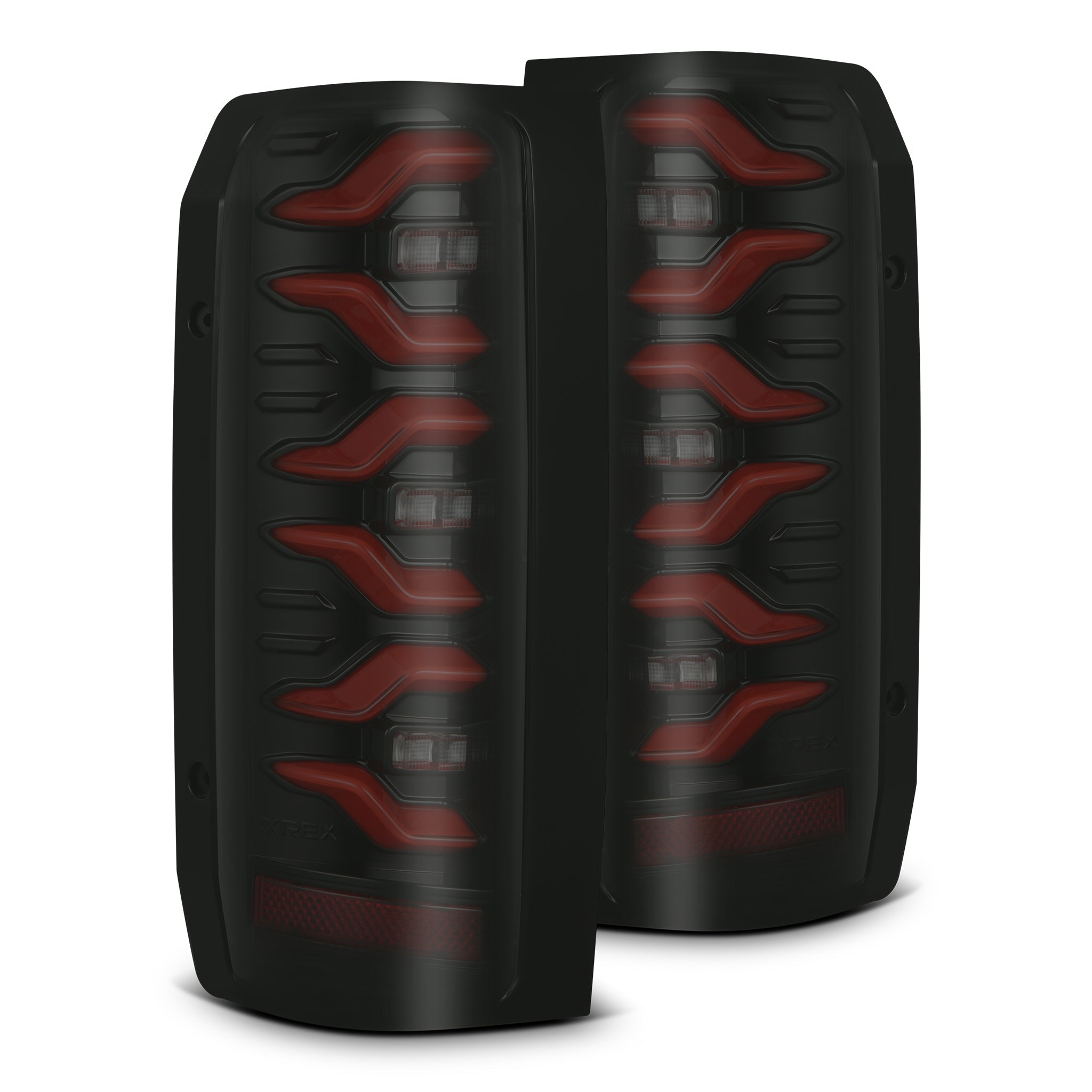 87-96 Ford F-Series/Bronco LUXX-Series LED Tail Lights Black-Red
