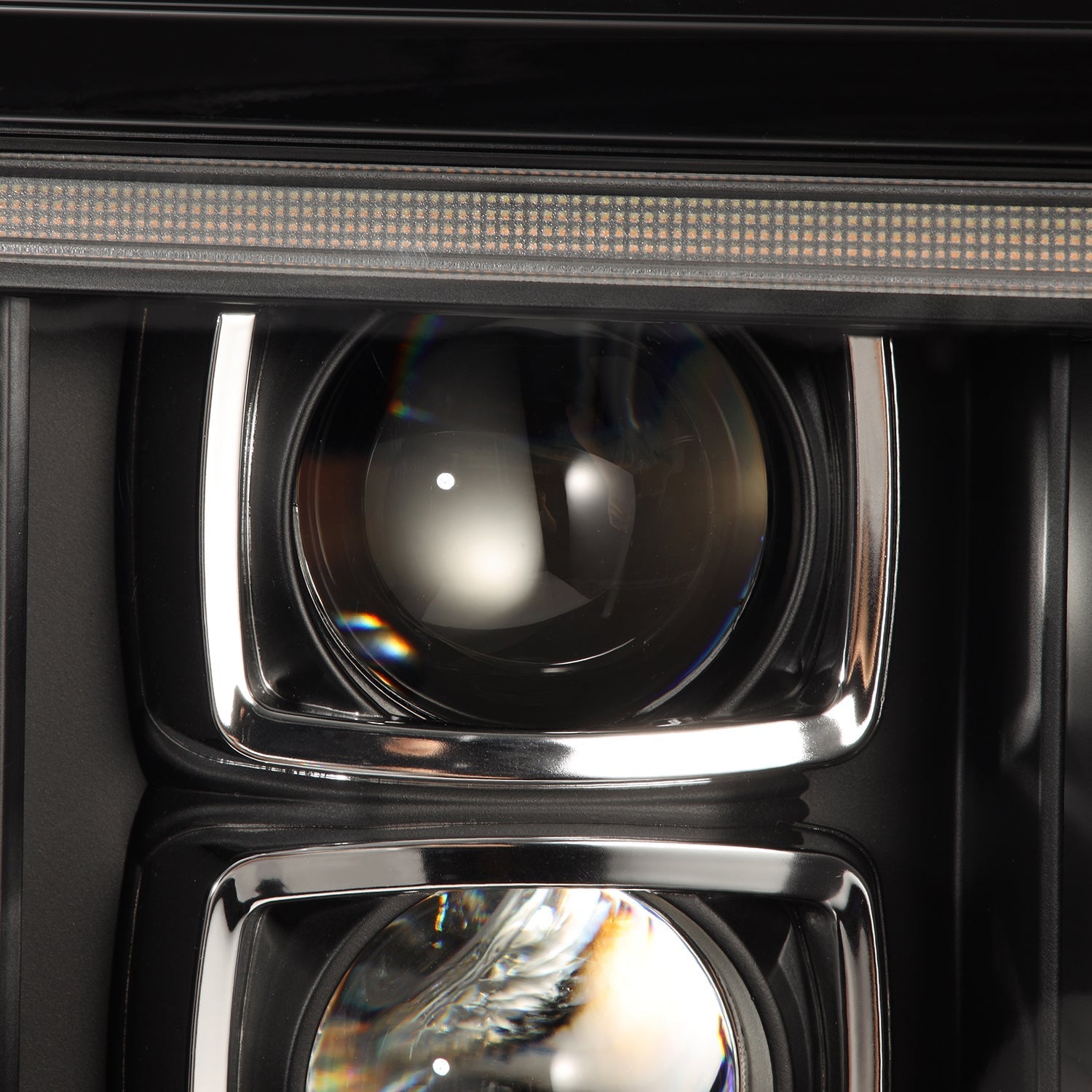 92-96 Ford F-Series/Bronco LUXX-Series LED Projector Headlights Black