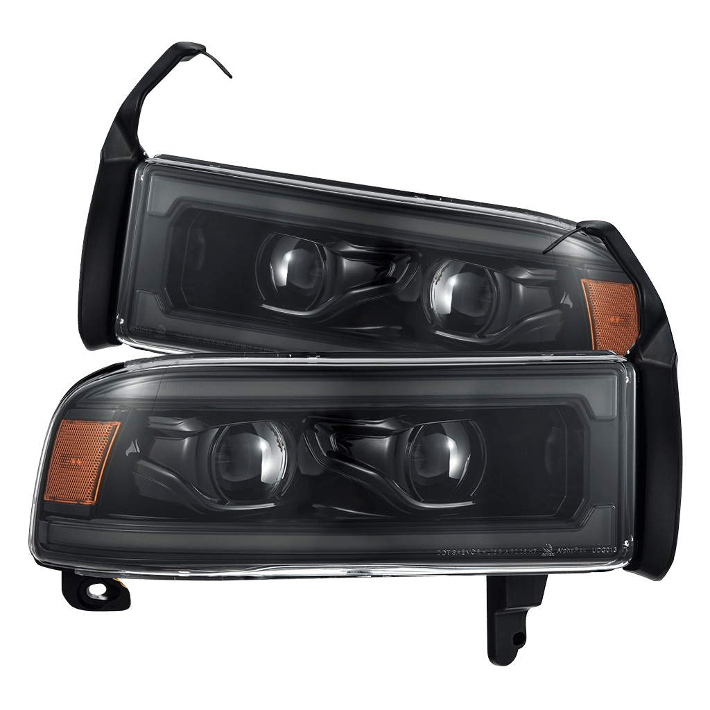 94-01 Dodge Ram 1500/94-02 Ram 2500/3500 LUXX-Series LED Headlights Alpha-Black