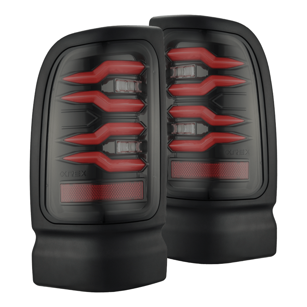 94-01 Dodge Ram 1500/94-02 Ram 2500/3500 LUXX-Series LED Tail Lights Black-Red