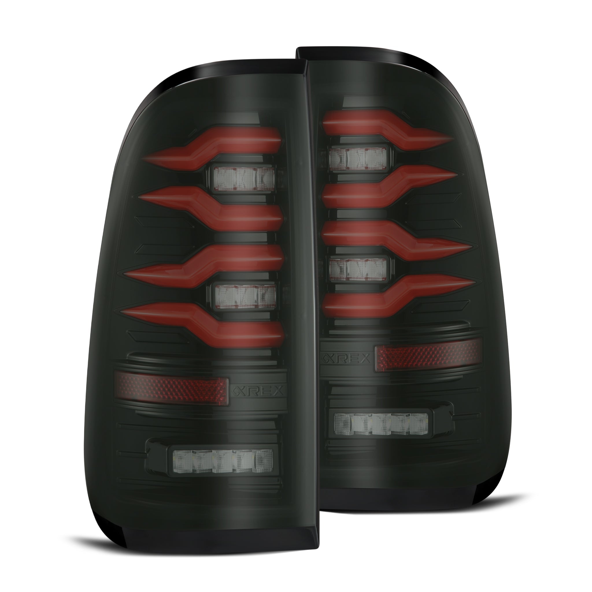 99-16 Ford Super Duty / 97-03 F150 LUXX-Series LED Tail Lights Black-Red
