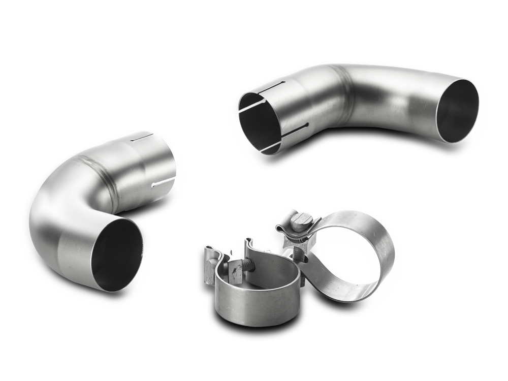 Akrapovic Link Pipe Set (SS) to Mount Tips on Stock Set (SS) for VW Mk6 GTI