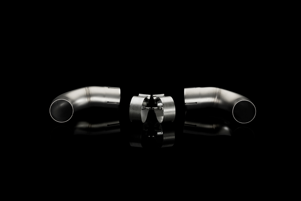 Akrapovic Link Pipe Set (SS) to Mount Tips on Stock Set (SS) for VW Mk6 GTI