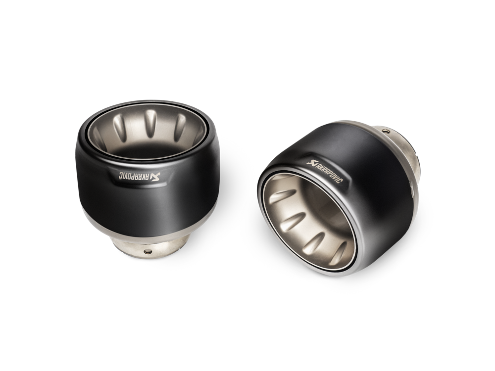 Akrapovic Titanium Tail Pipe Set in Black for Porsche 718 Cayman GT4 / Spyder