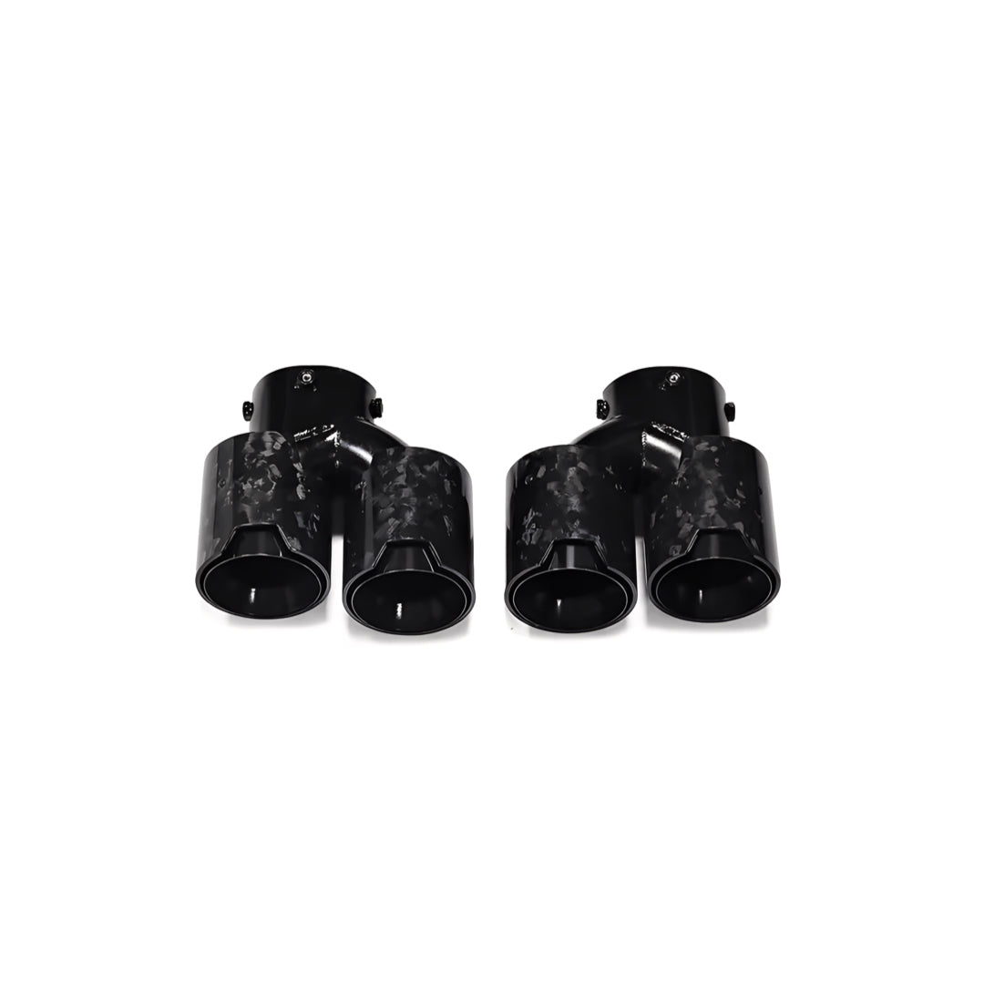 BMW 3 Series G20 M Performance Style Dual Exhaust Tips With Forged Carbon Fibre
